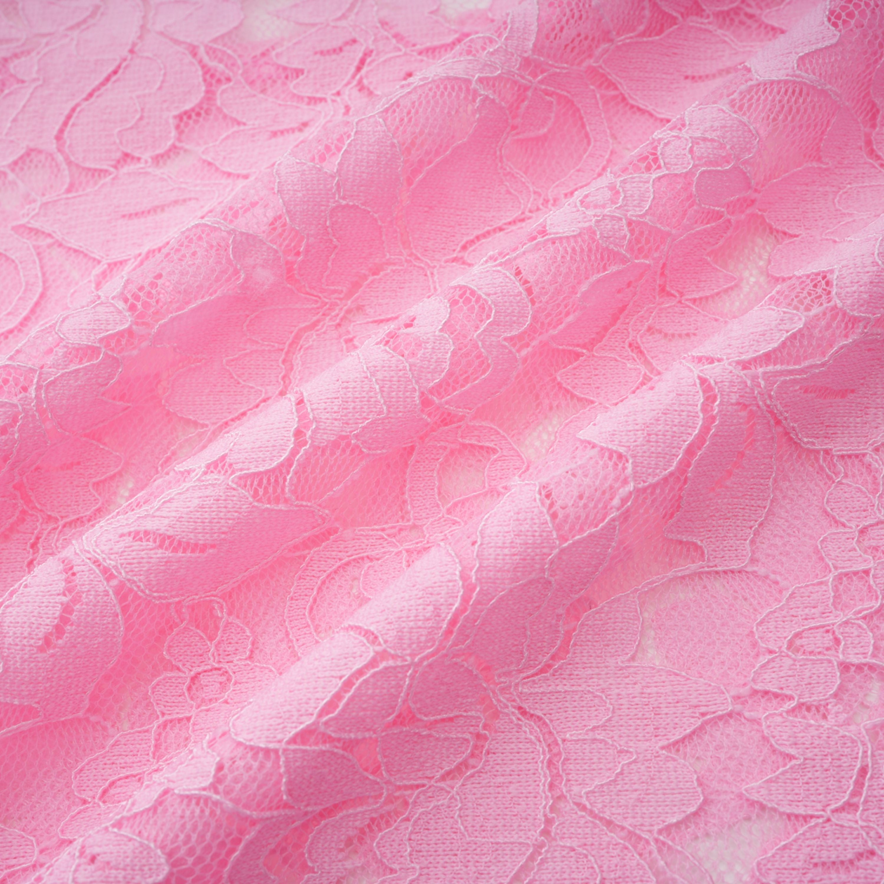 Nuria Pink Ribbon Detail Floral Lace Midi Dress (Final Sale-US Only)