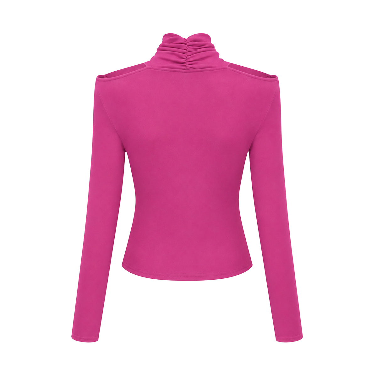 odette fuchsia ruched stretch-jersey top