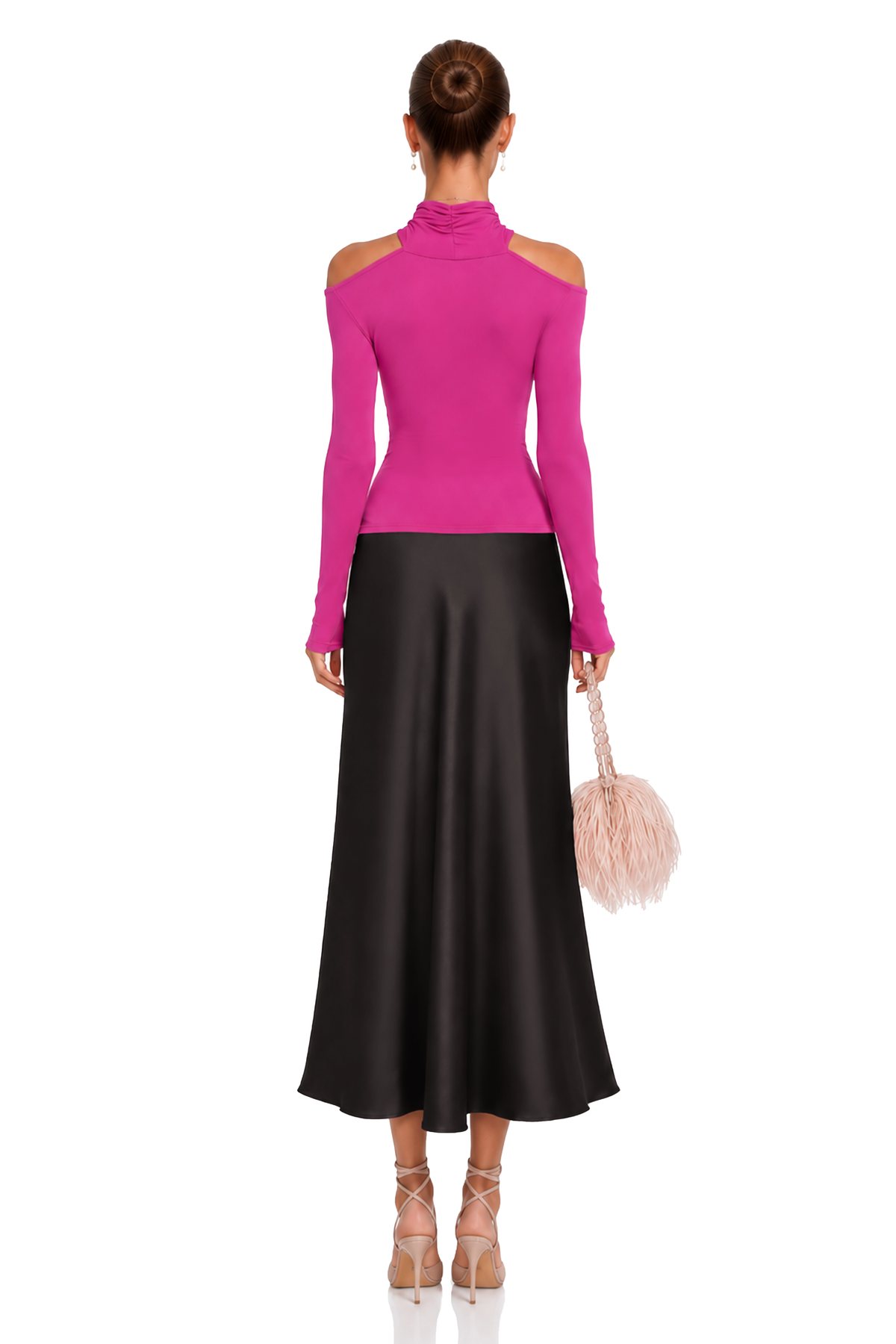 odette fuchsia ruched stretch-jersey top