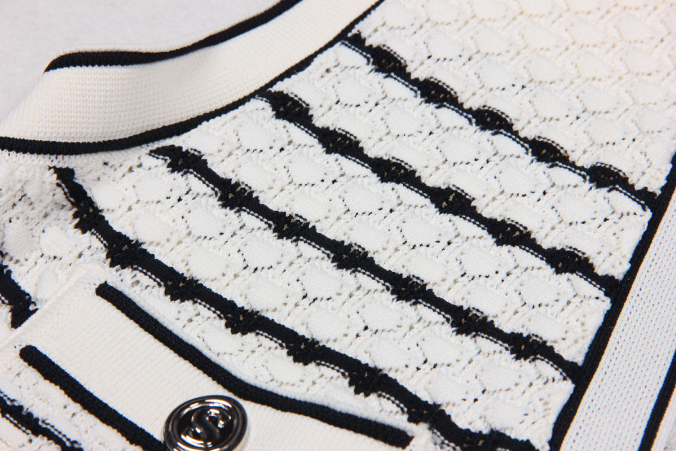 Sandro matching skirt Set white and black stripes - White