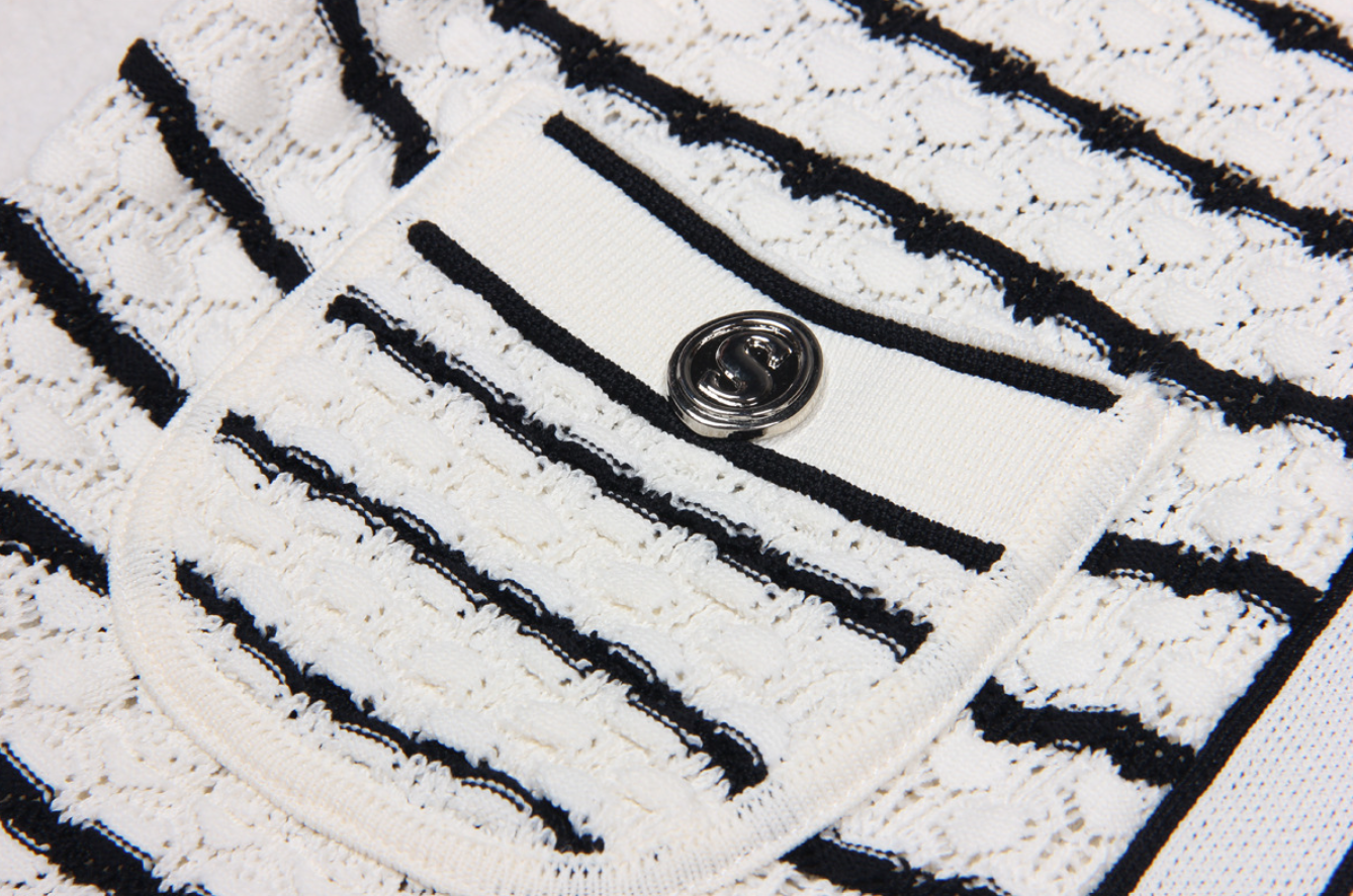 Sandro matching skirt Set white and black stripes - White