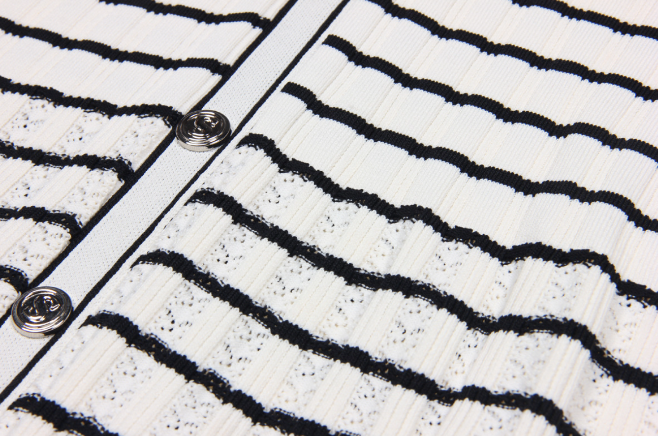 Sandro matching skirt Set white and black stripes - White
