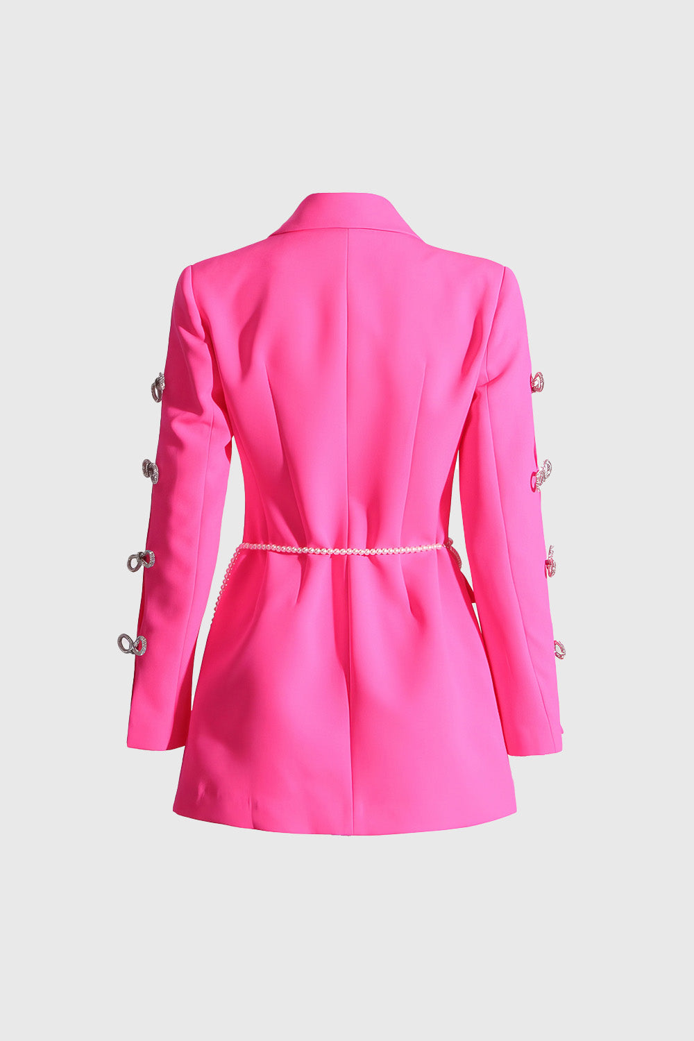 Blazer Dress with Sleeve Cuts - Fuchsia