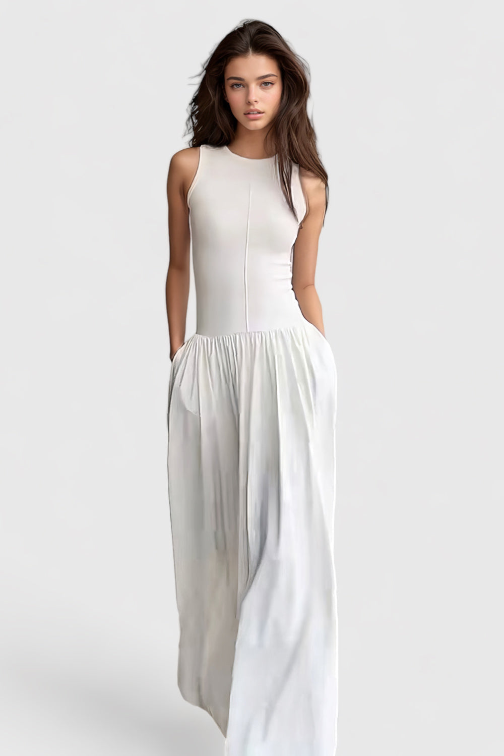 Sleeveless Dress - White