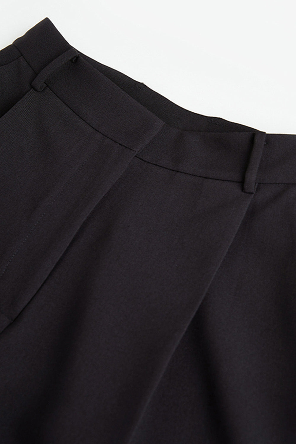 High Waisted Trousers with Topstitching - Black