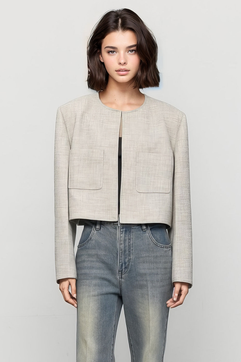 Minimalist Short Jacket - Beige