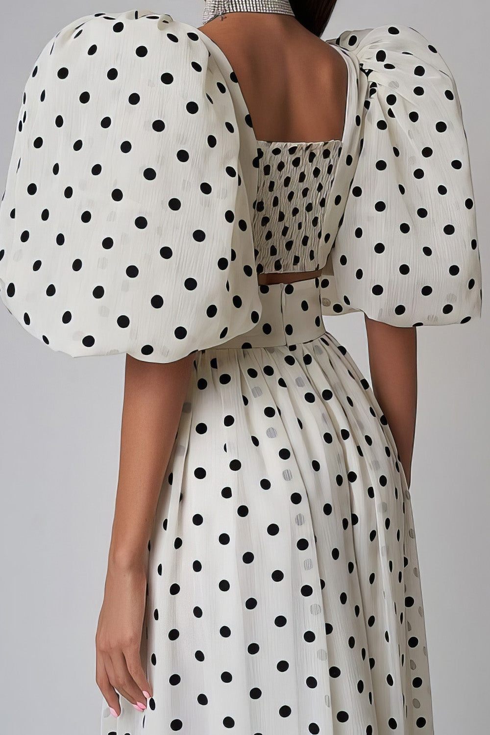 Polka Dot 2-Piece Set - White