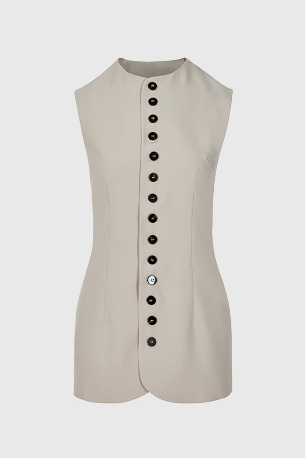 Buttoned Vest - Beige