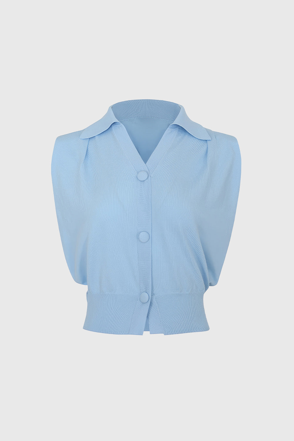 Top with Polo Collar - Blue