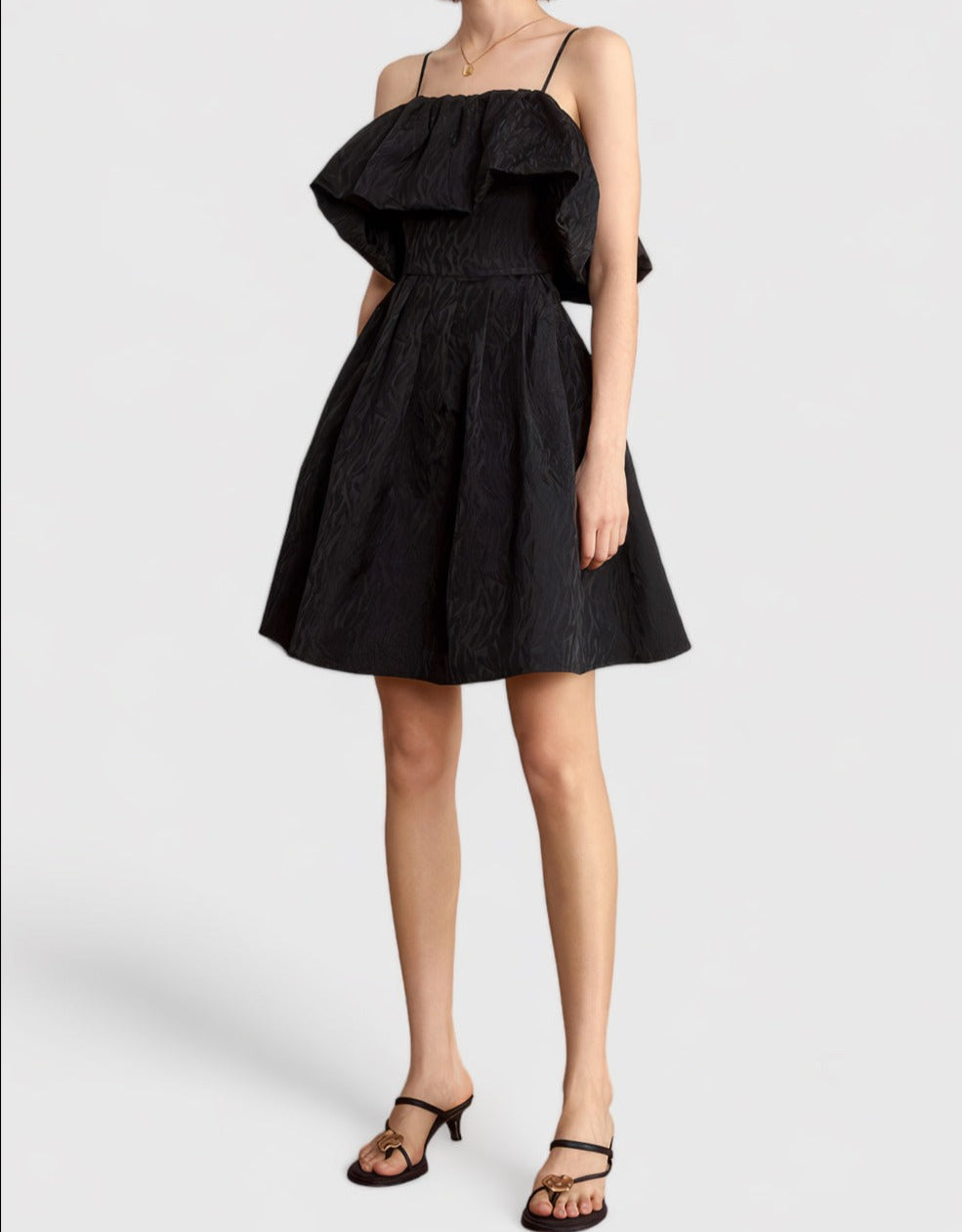 Textured Mini Dress - Black