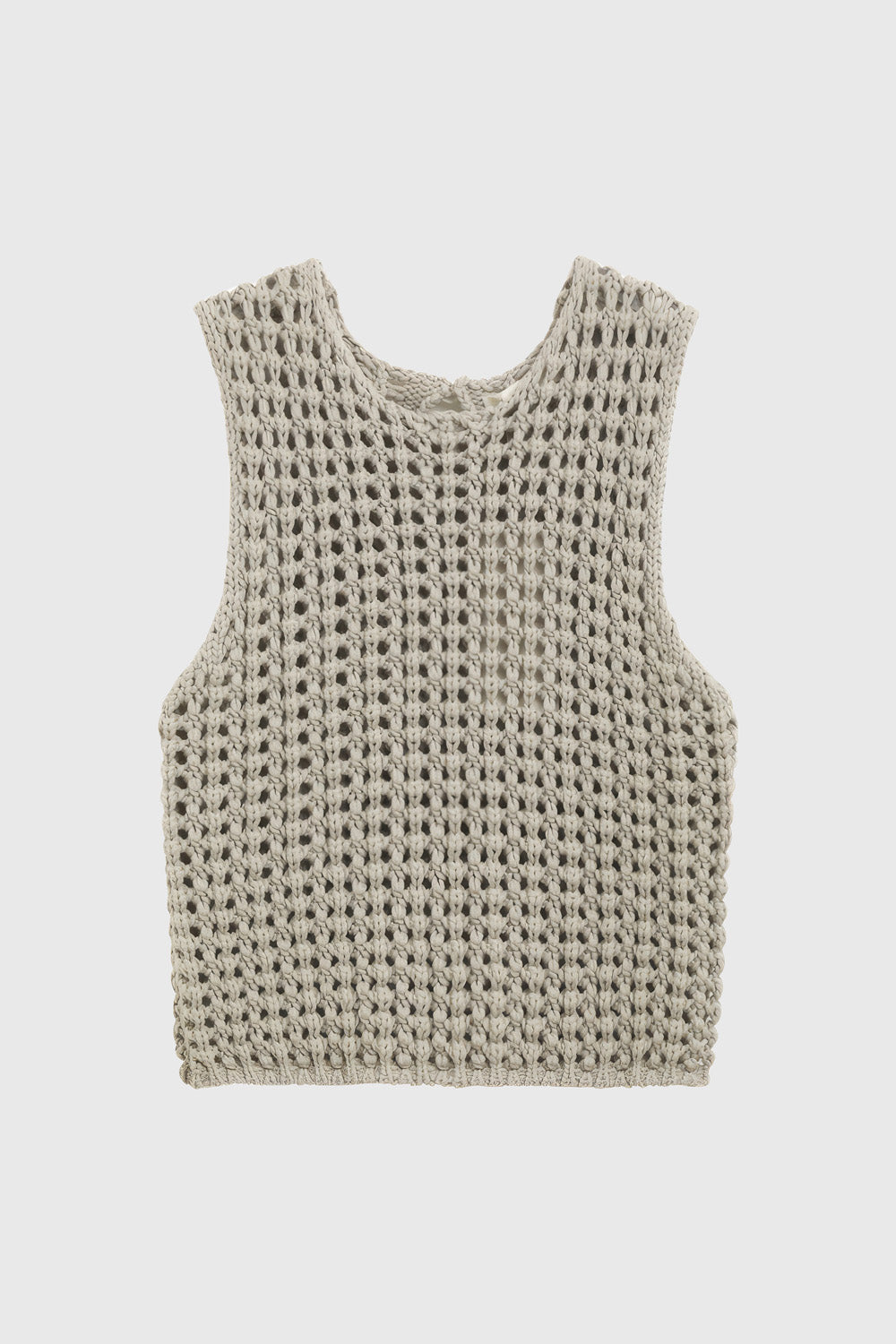 Open Knit Sleeveless Top - Khaki