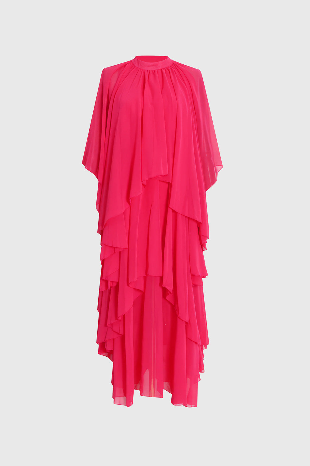 Boheme Ruffled Maxi Dress - Pink