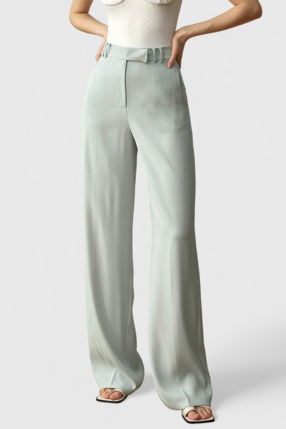 Classic High Waisted Trousers - Green