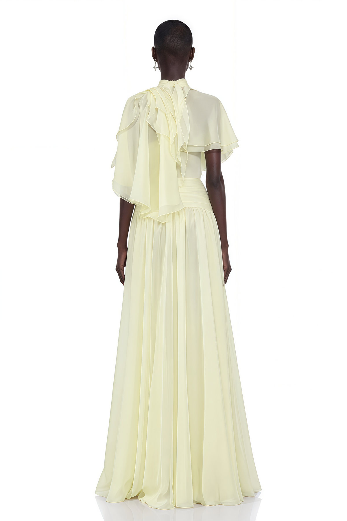 penelope yellow cut-out top & maxi skirt set