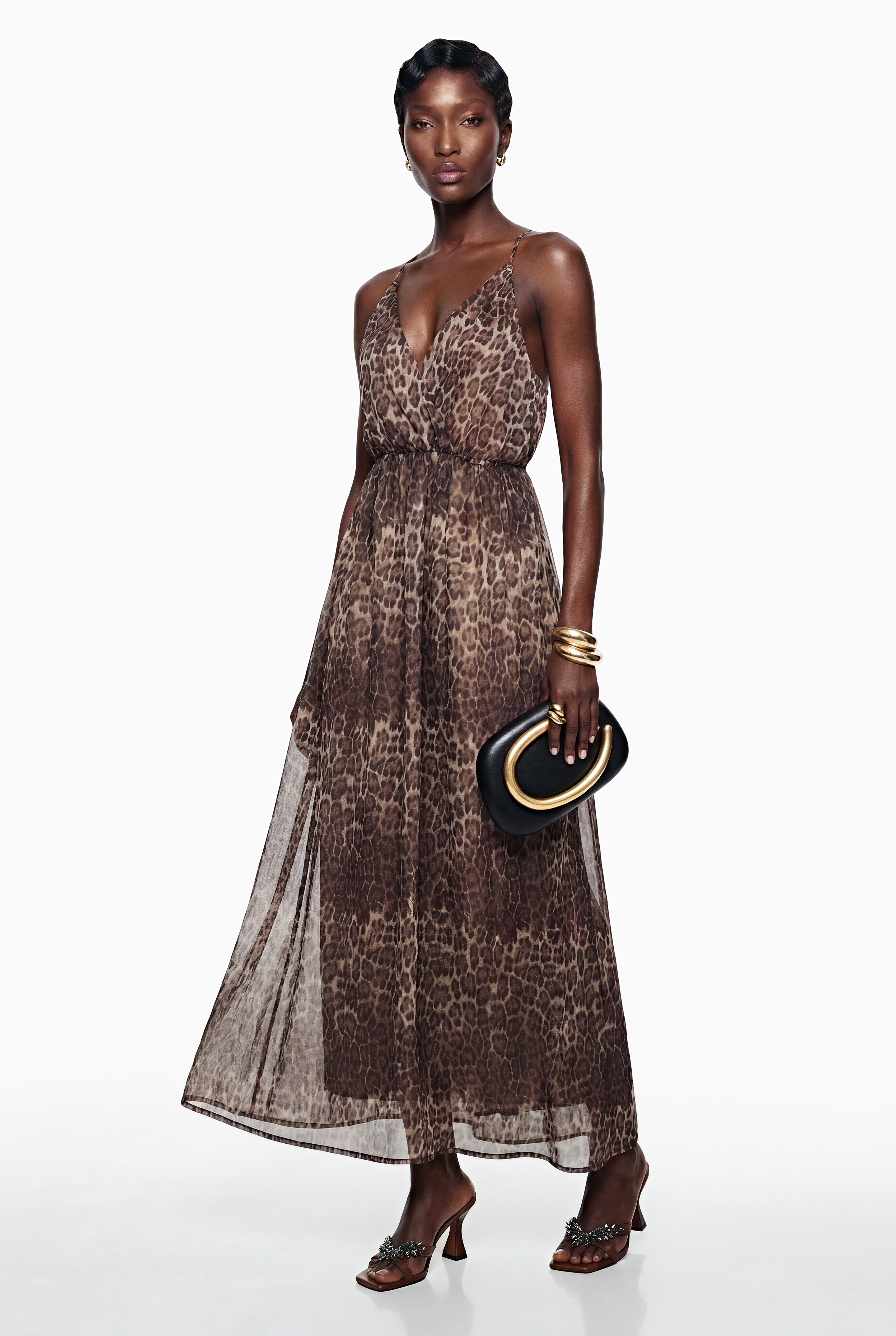 Peregrine Brown Leopard Print Maxi Dress