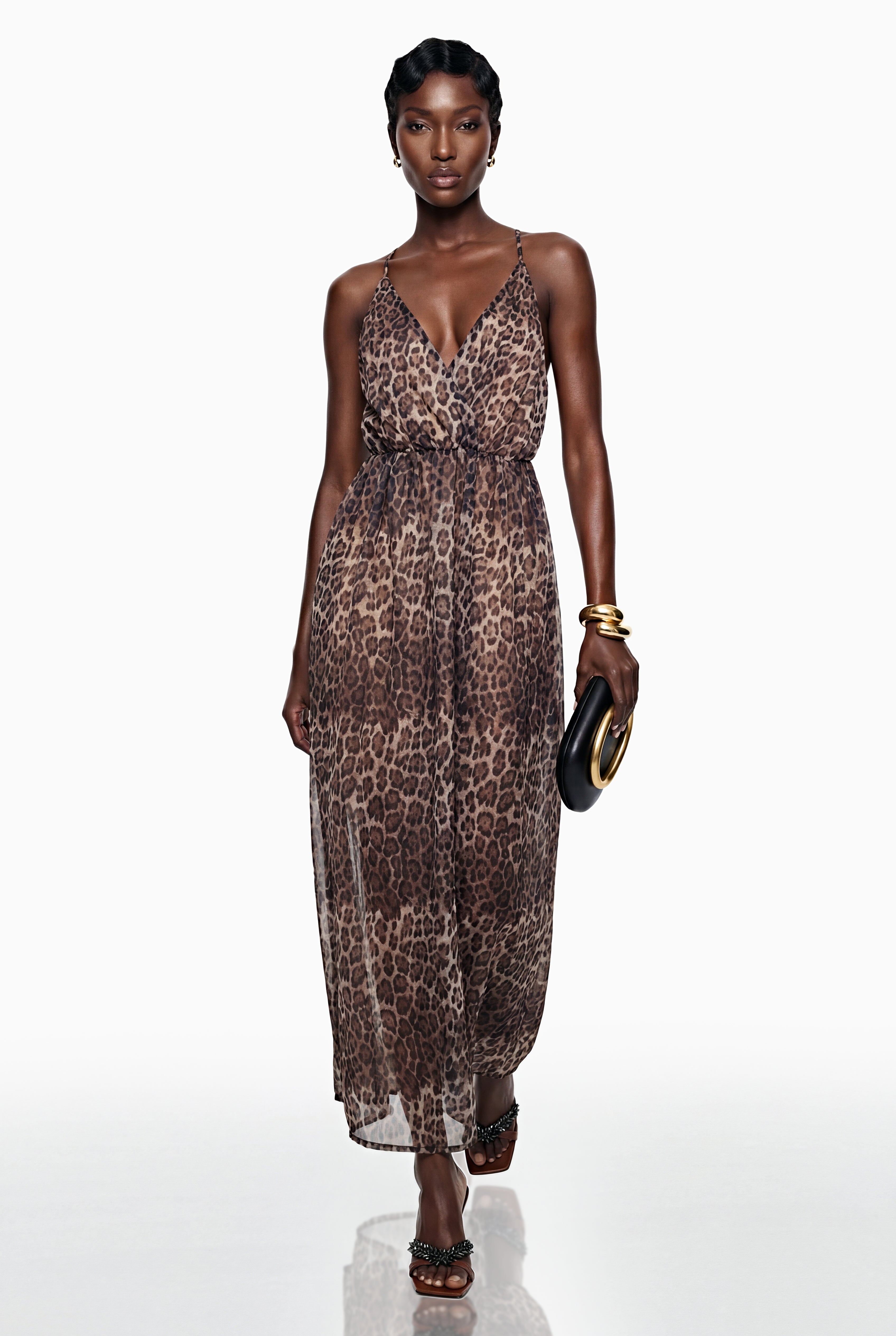 Peregrine Brown Leopard Print Maxi Dress