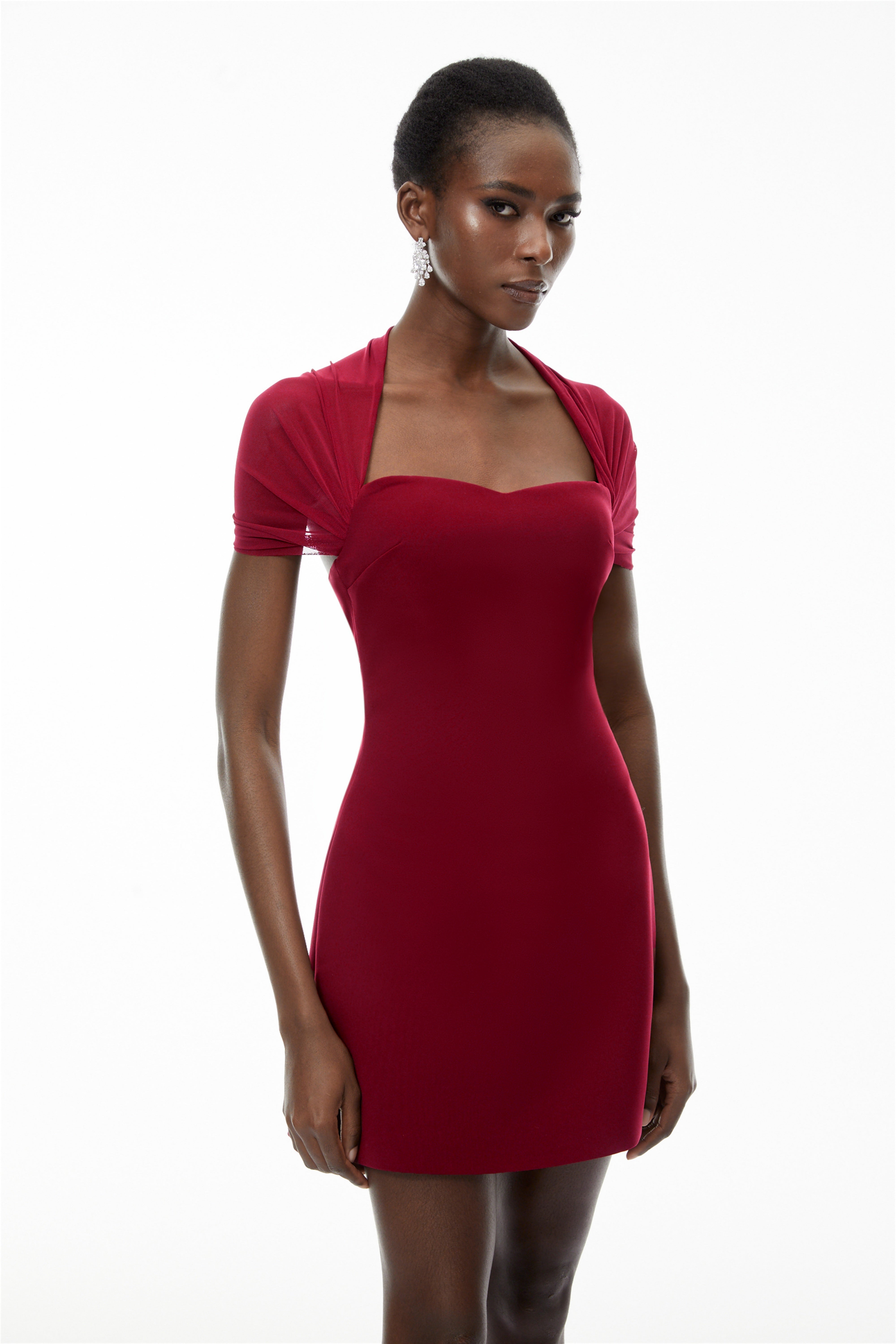Phoebe Red Sweetheart Neckline Mini Dress (Final Sale)