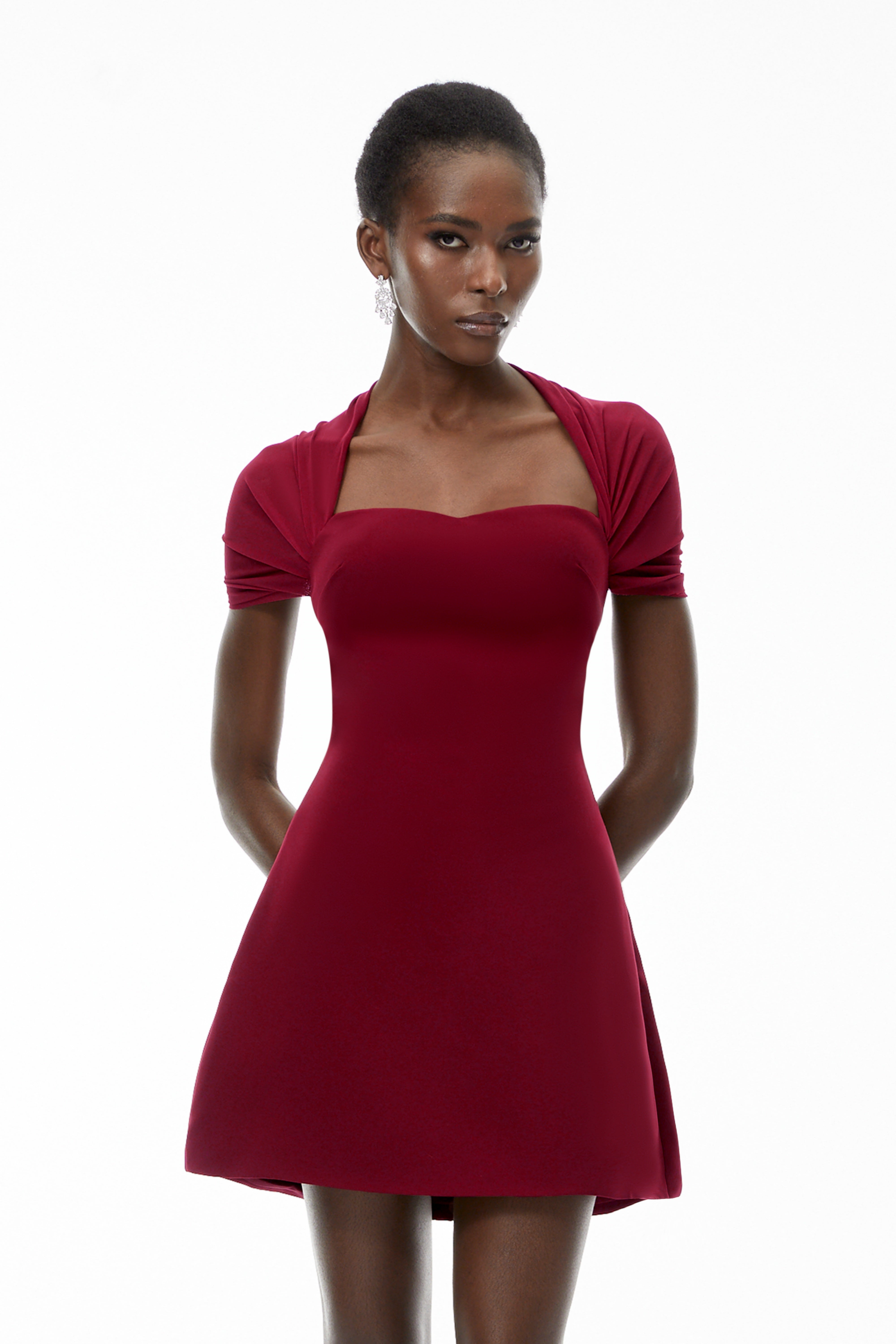 Phoebe Red Sweetheart Neckline Mini Dress (Final Sale)