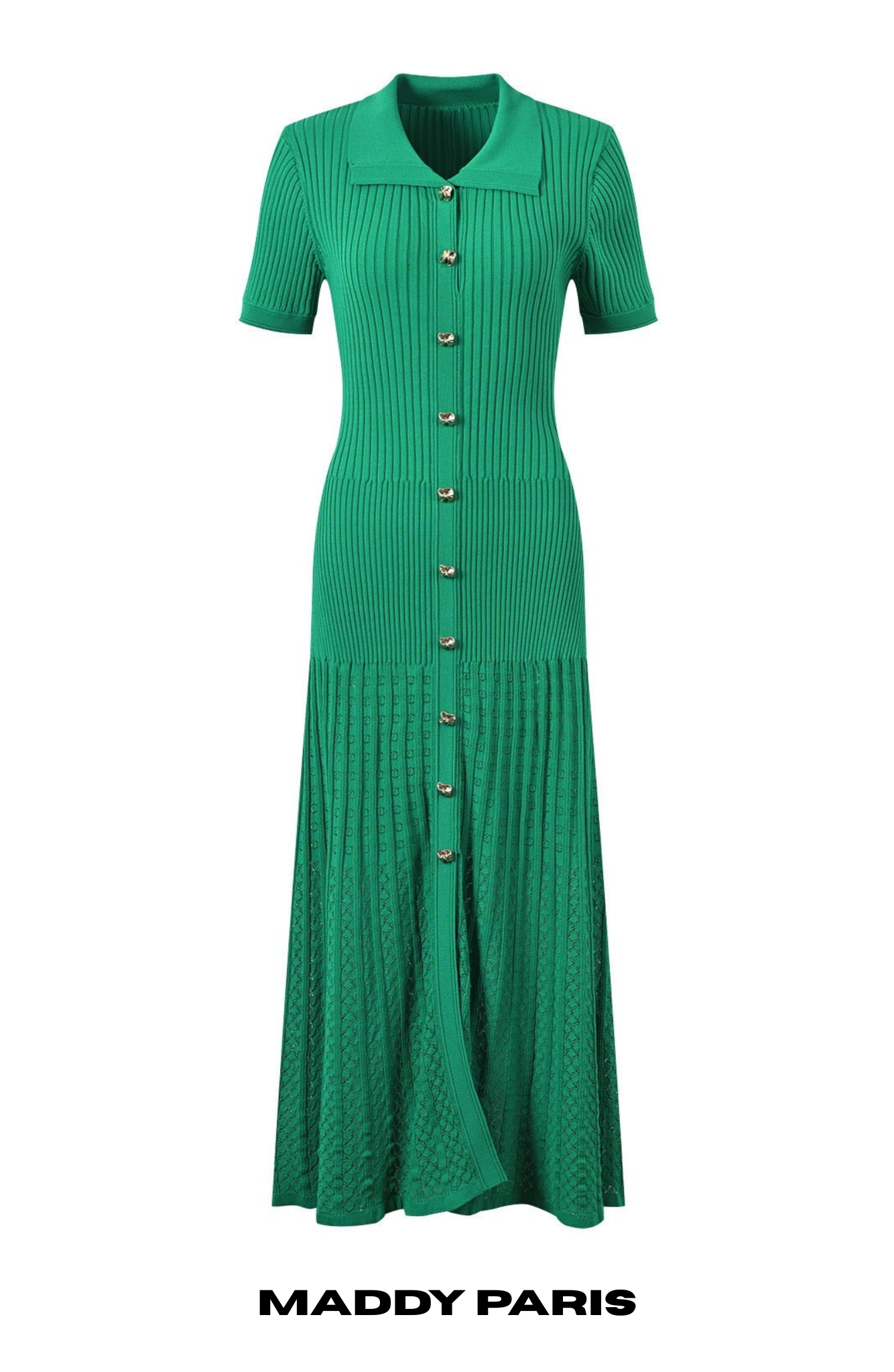 Sandro Rib knitted Midi dress in green for women - Green
