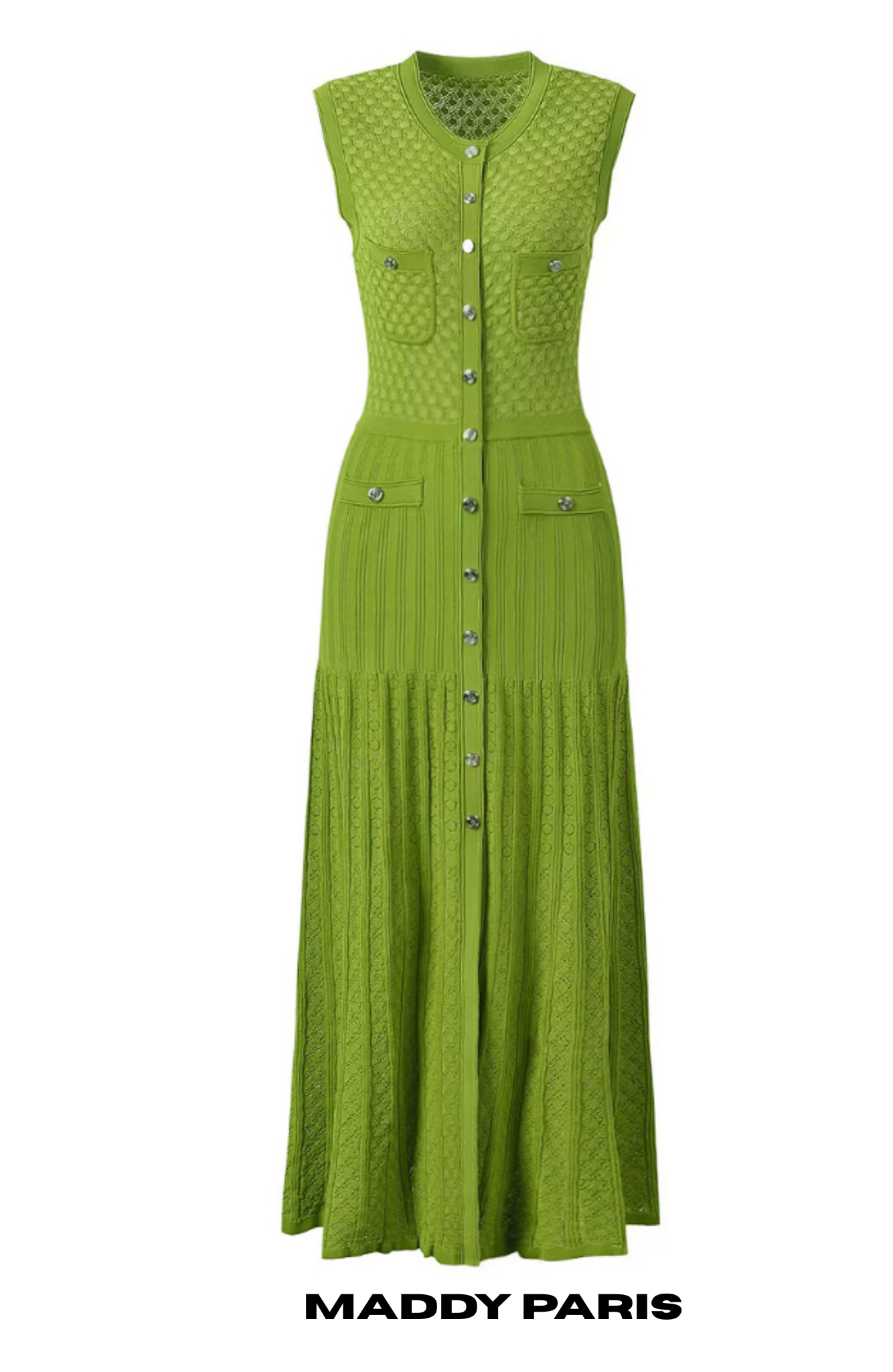 SANDRO lurex sleeveless maxi dress - Green