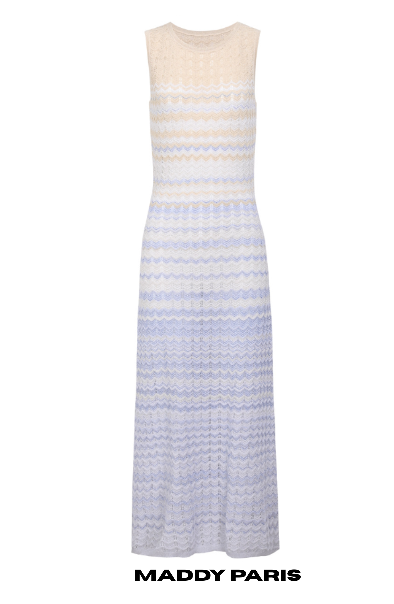 SANDRO Gradient Zade chevron-knit maxi dress - Blue