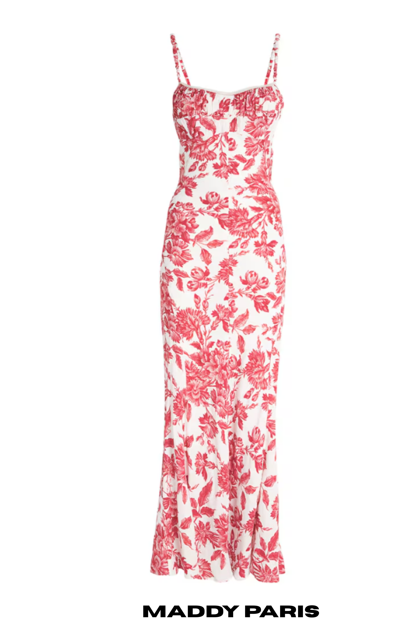 SANDRO JOSEPHINA FLORAL-PRINT MAXI DRESS IN VISCOSE  - RED