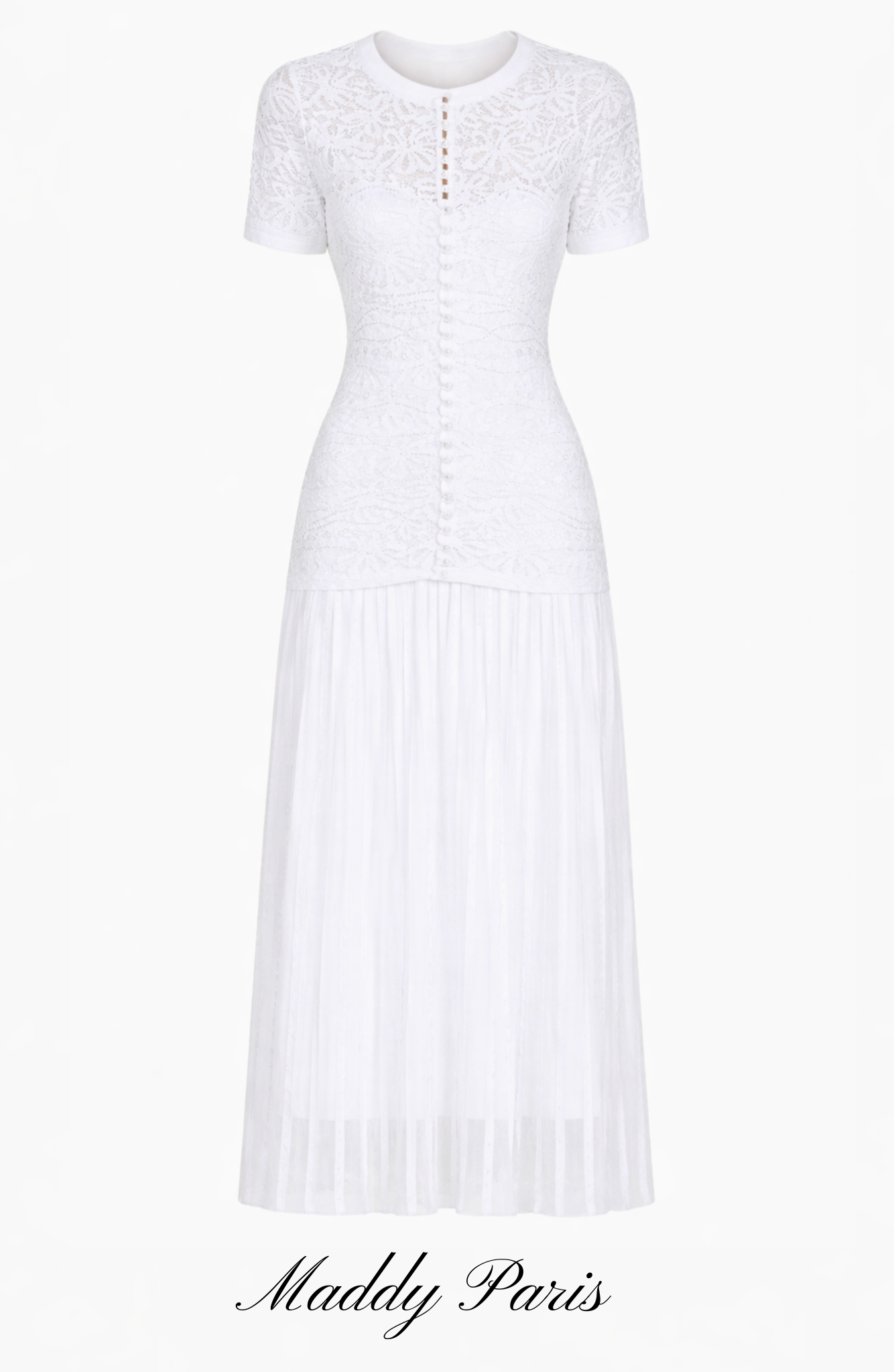 Sandro Celeste Embellished Knit Maxi Dress with Cropped Pearled Cardigan - Pearl White