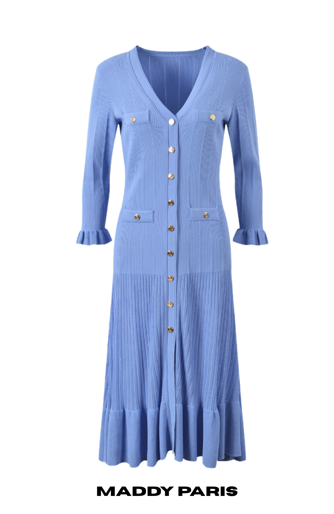 Sandro Rib knitted midi dress - Blue