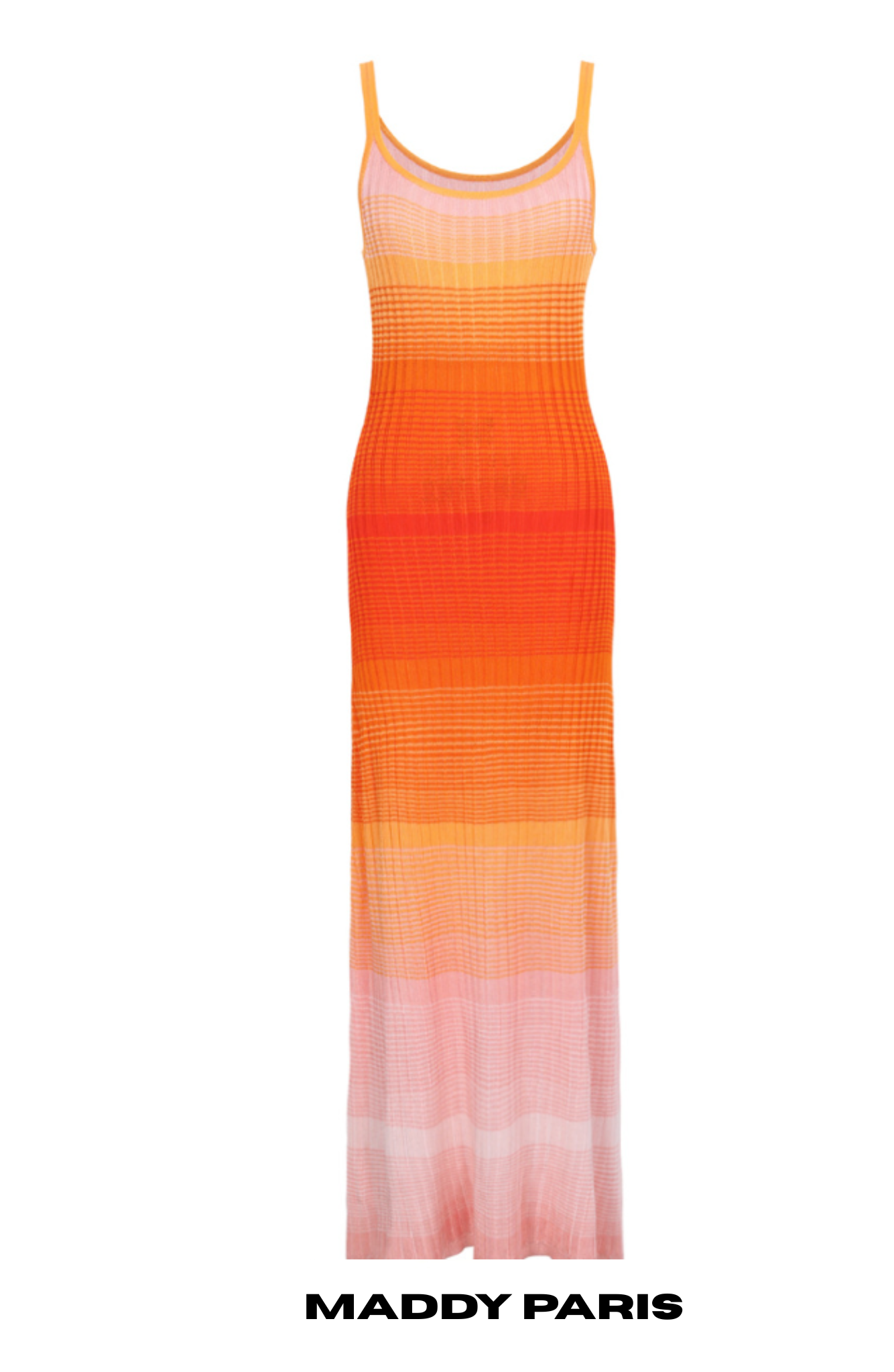ANDREA  Gradient Knitted Maxi Dress Tie-dye  - Orange