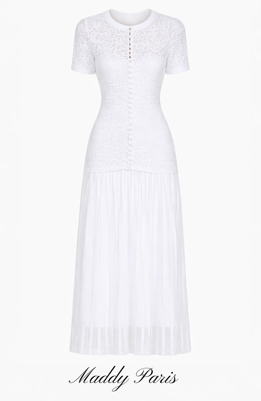 Sandro Celeste Embellished Knit Maxi Dress with Cropped Pearled Cardigan - Pearl White