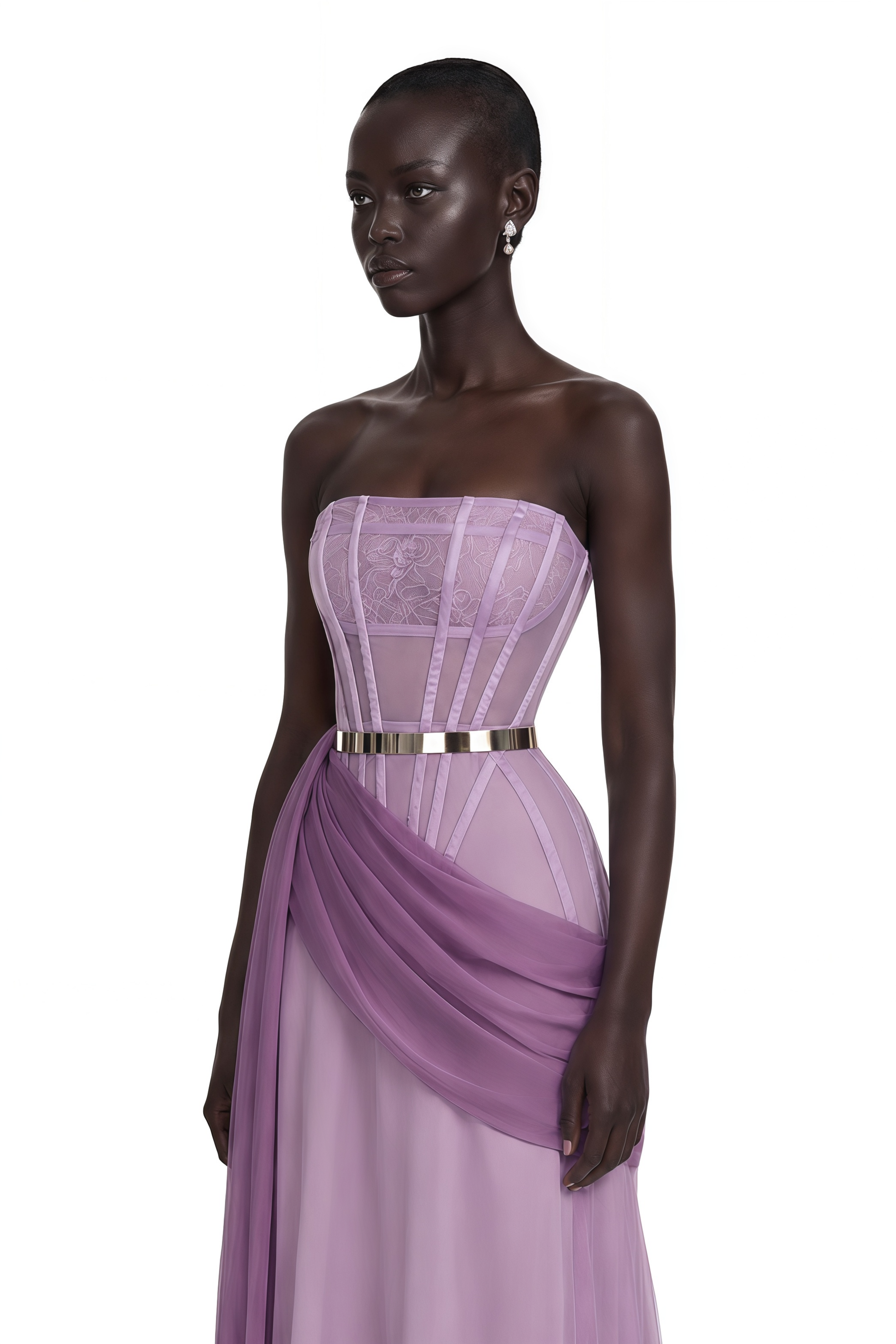 Quin Purple Off Shoulder Ruched Maxi Dress