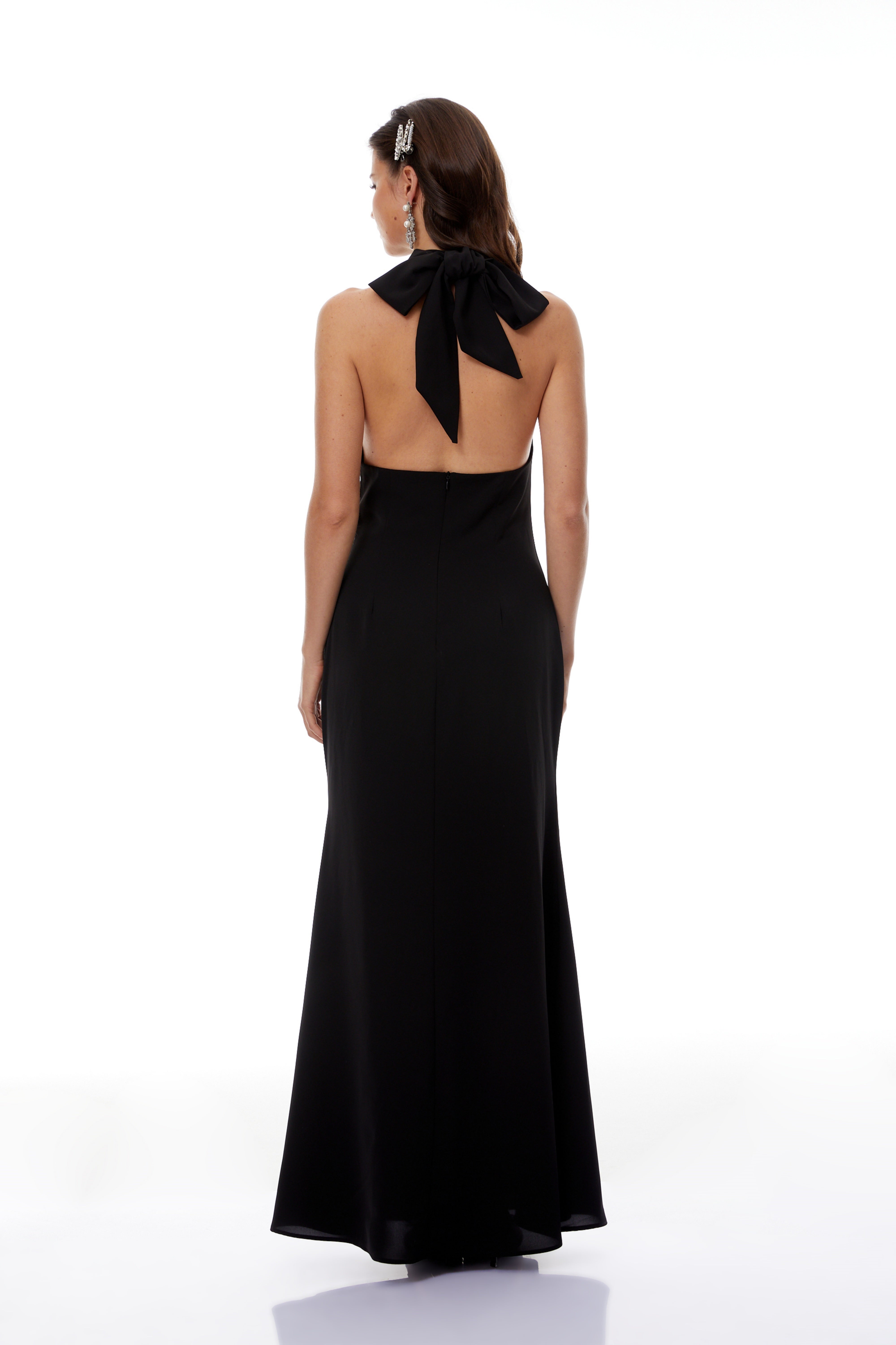 Radmila Black Halterneck Cut-Out Maxi Dress