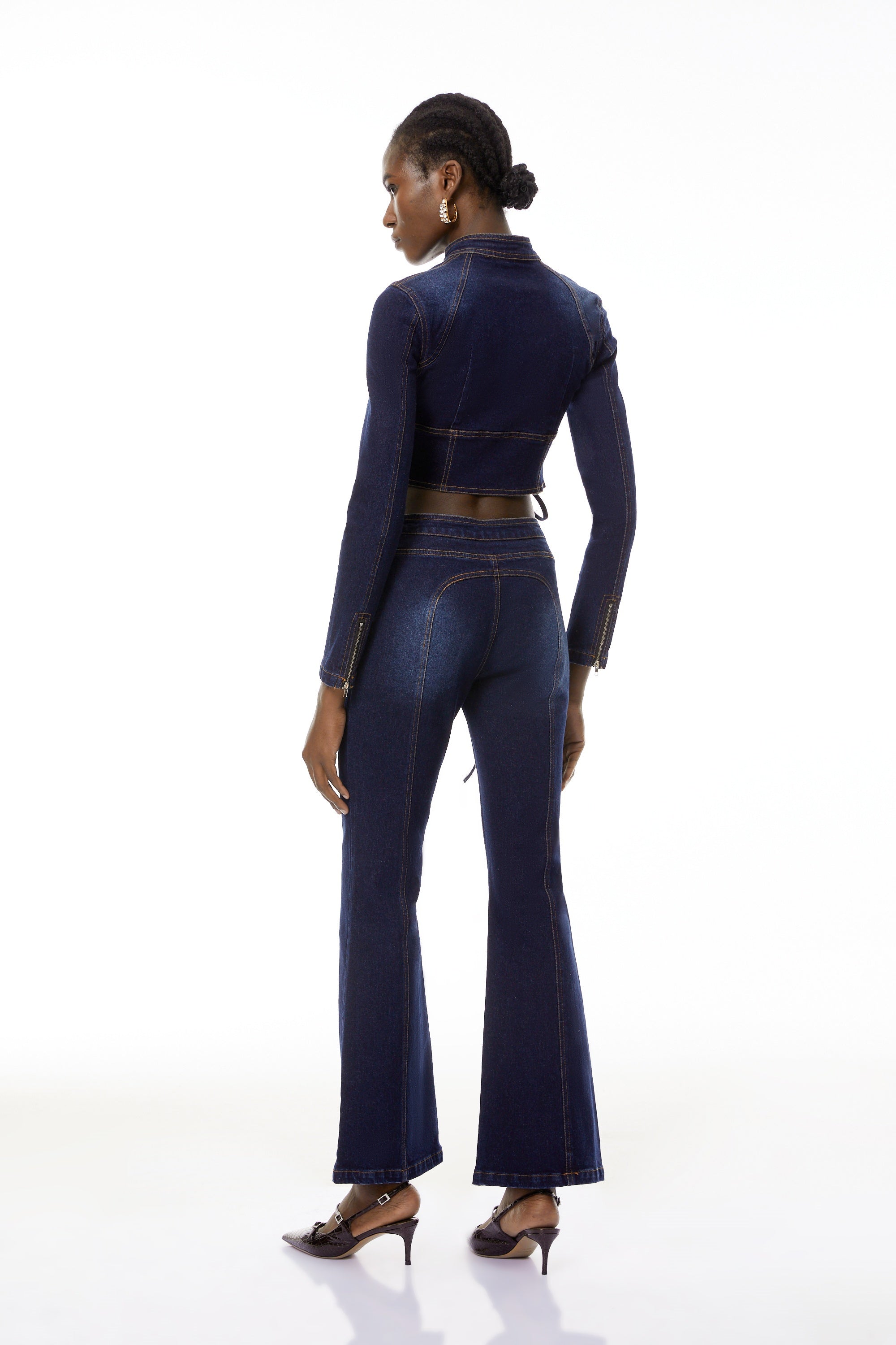 Kiona Indigo Blue Denim Lace-Up Co-ord Set (Final Sale)