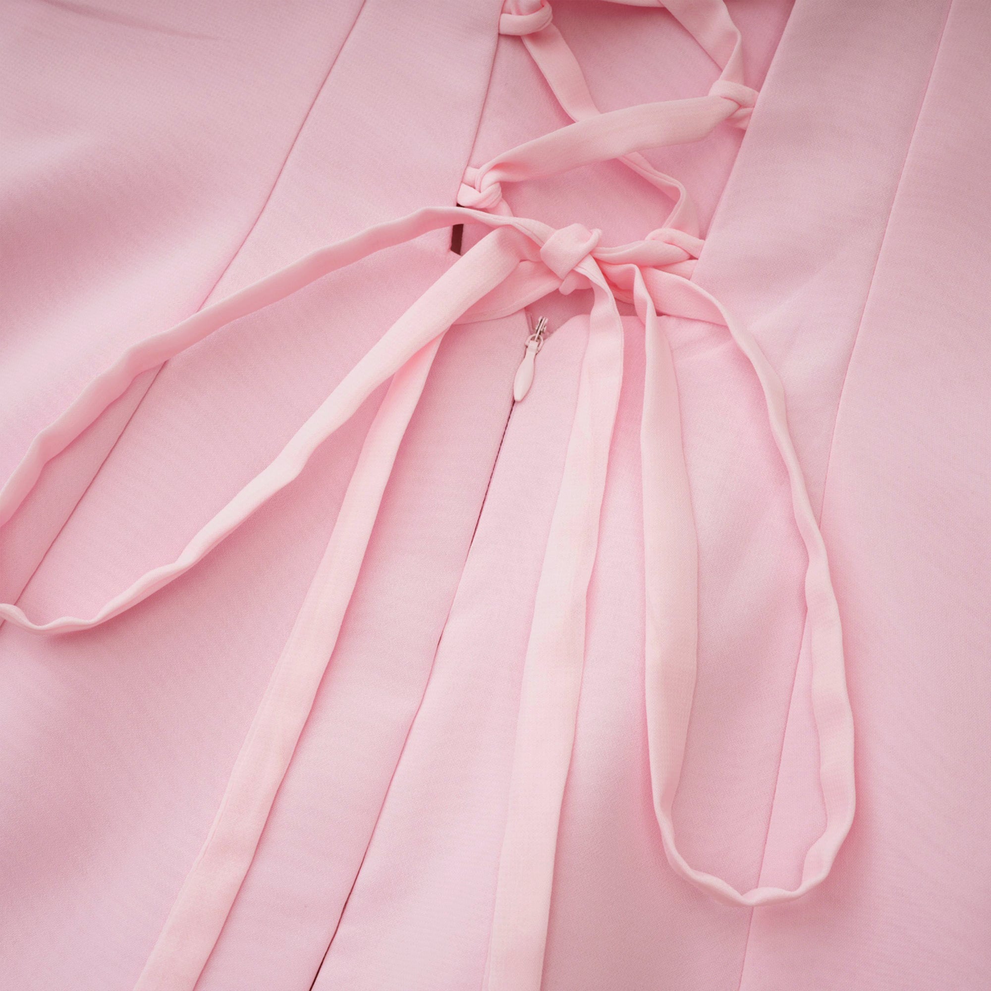Romane Pink Strapless Corset Chiffon Maxi Dress (Final Sale-US Only)