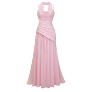 Romane Pink Strapless Corset Chiffon Maxi Dress (Final Sale-US Only)