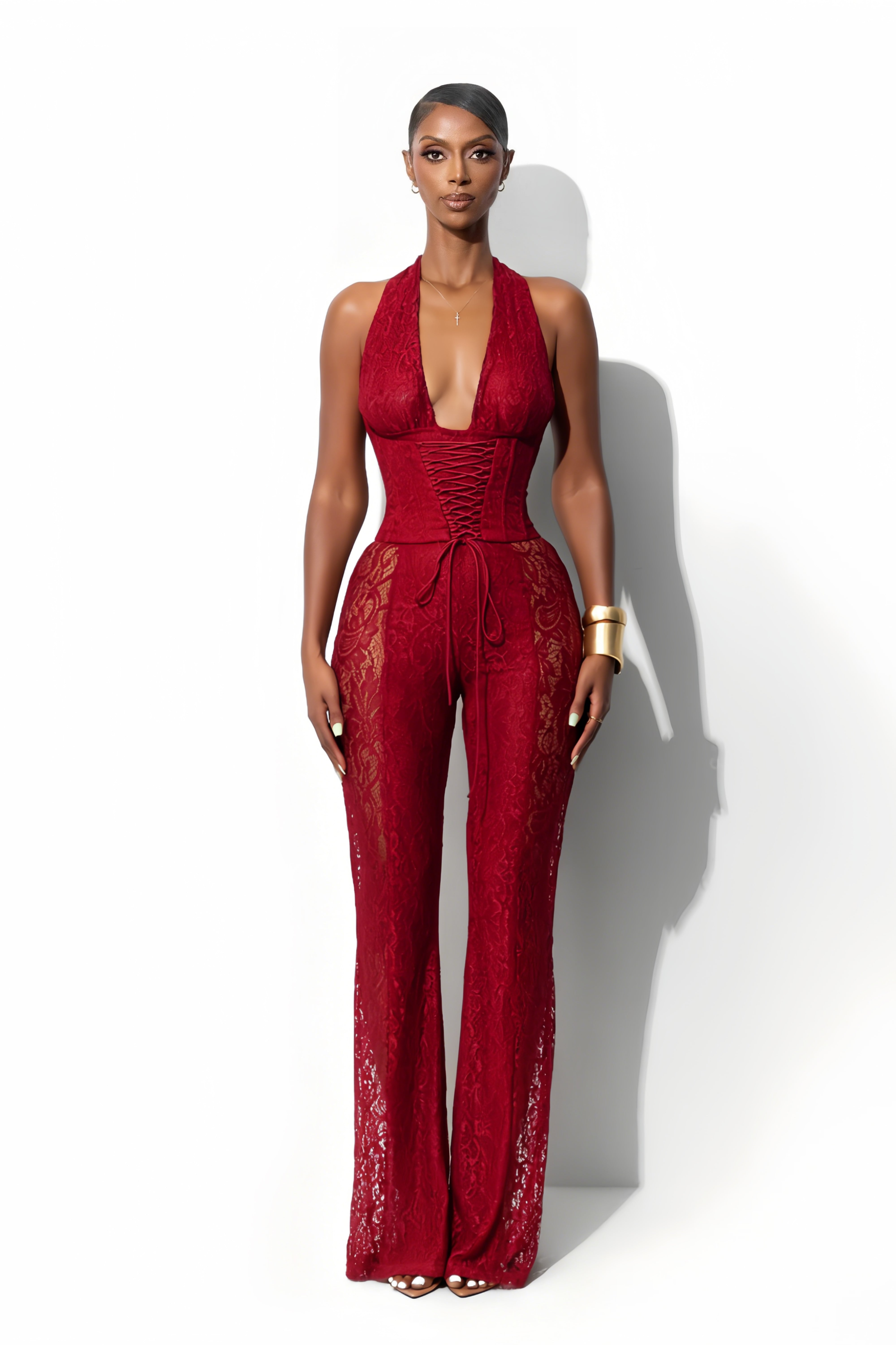 Rosalind Lace Corset Jumpsuit (Final Sale-US Only)