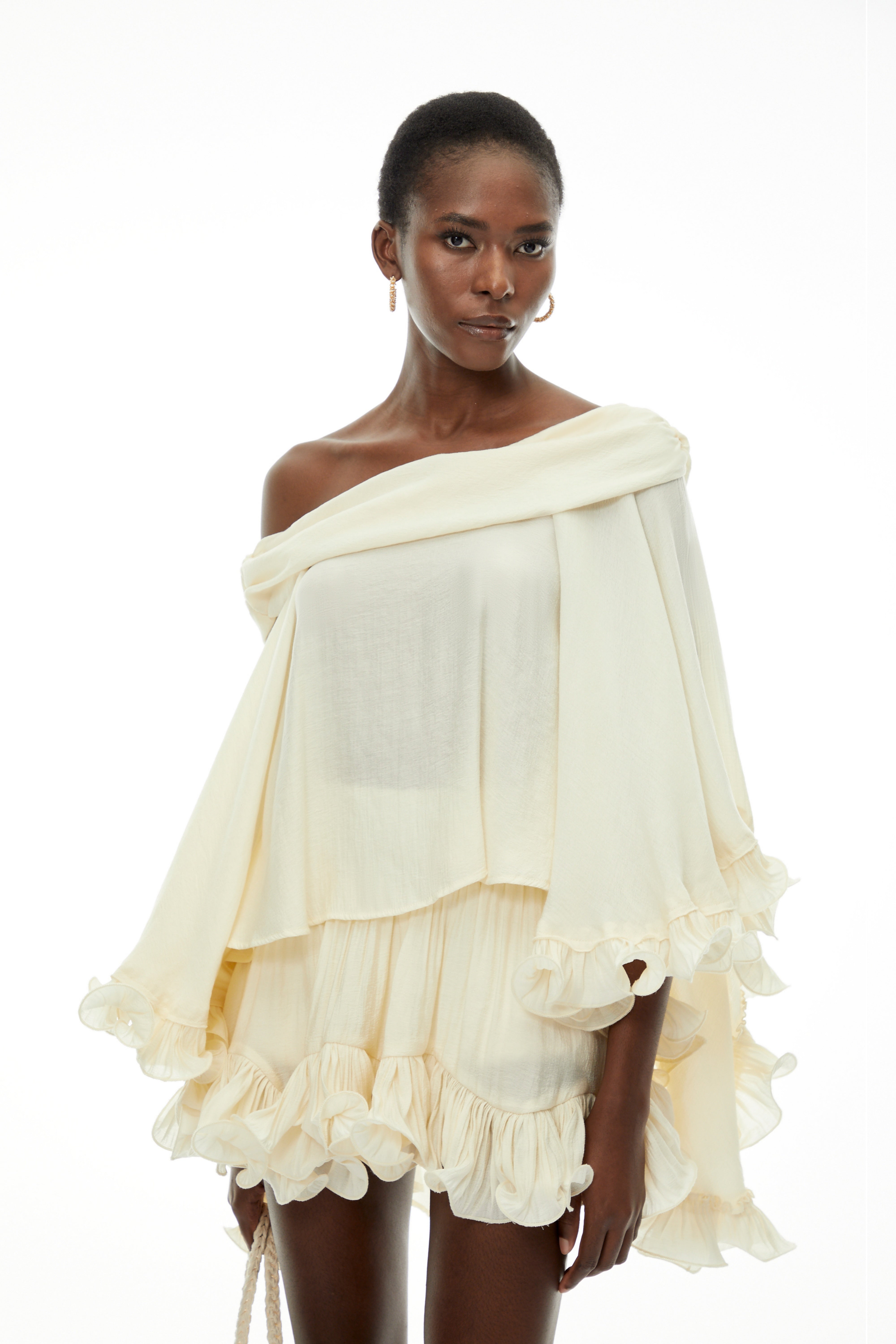 Rowan Cream Off Shoulder Top & Skirt Set