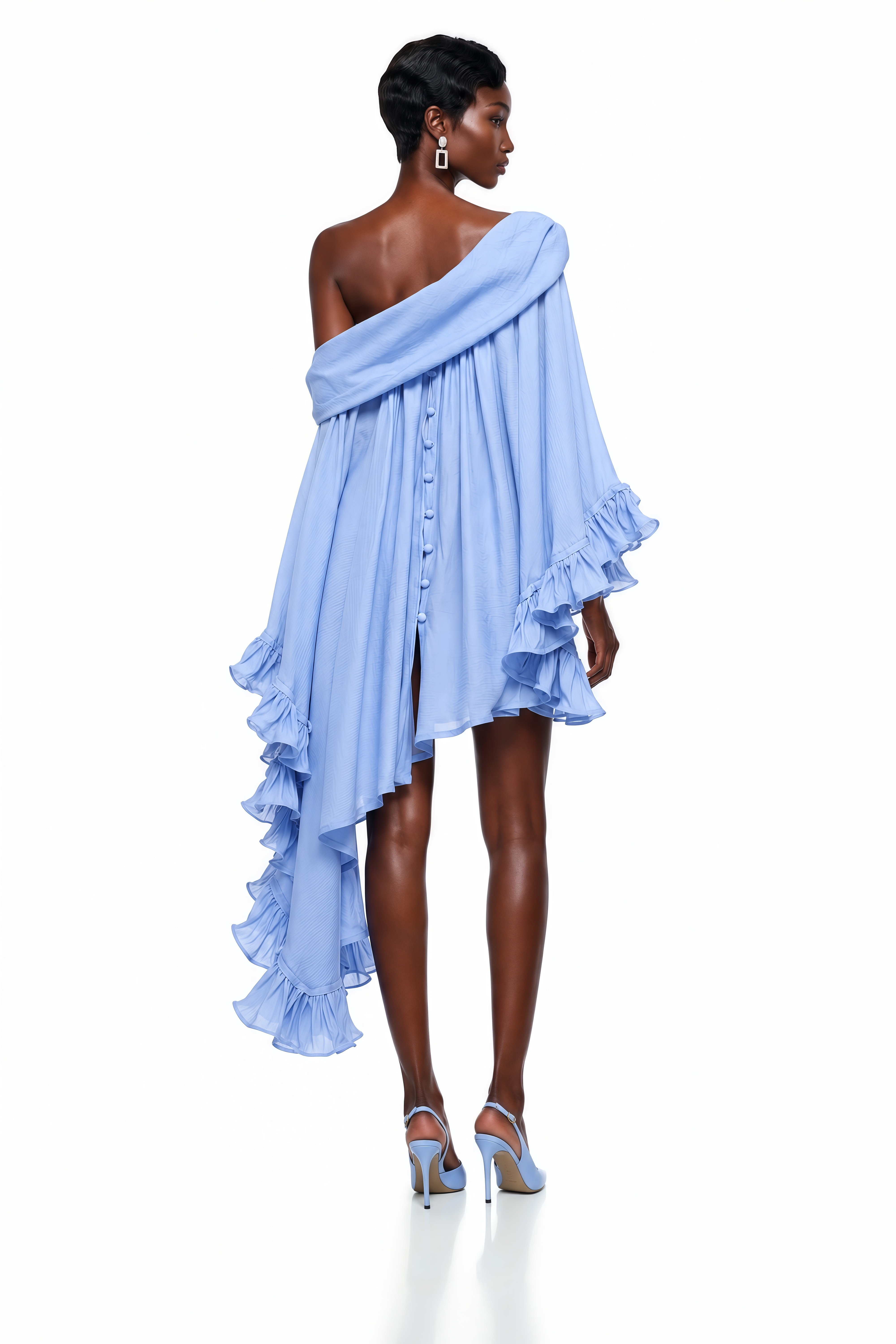 Rowan Sky Blue Off Shoulder Top & Skirt Set