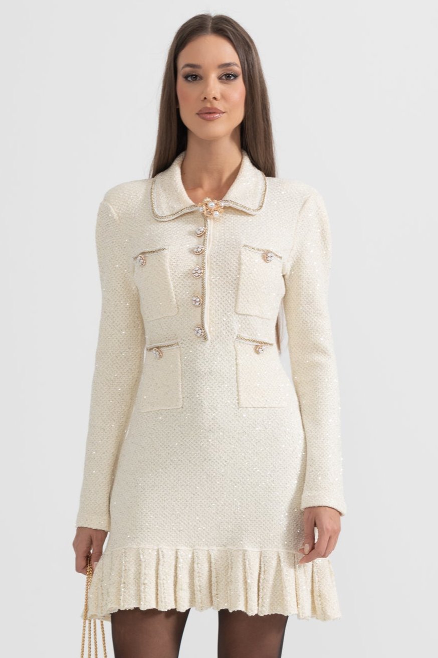 Esmee Ivoire Knit Textured Dress