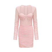 Marie long-sleeved mesh dress - Pink