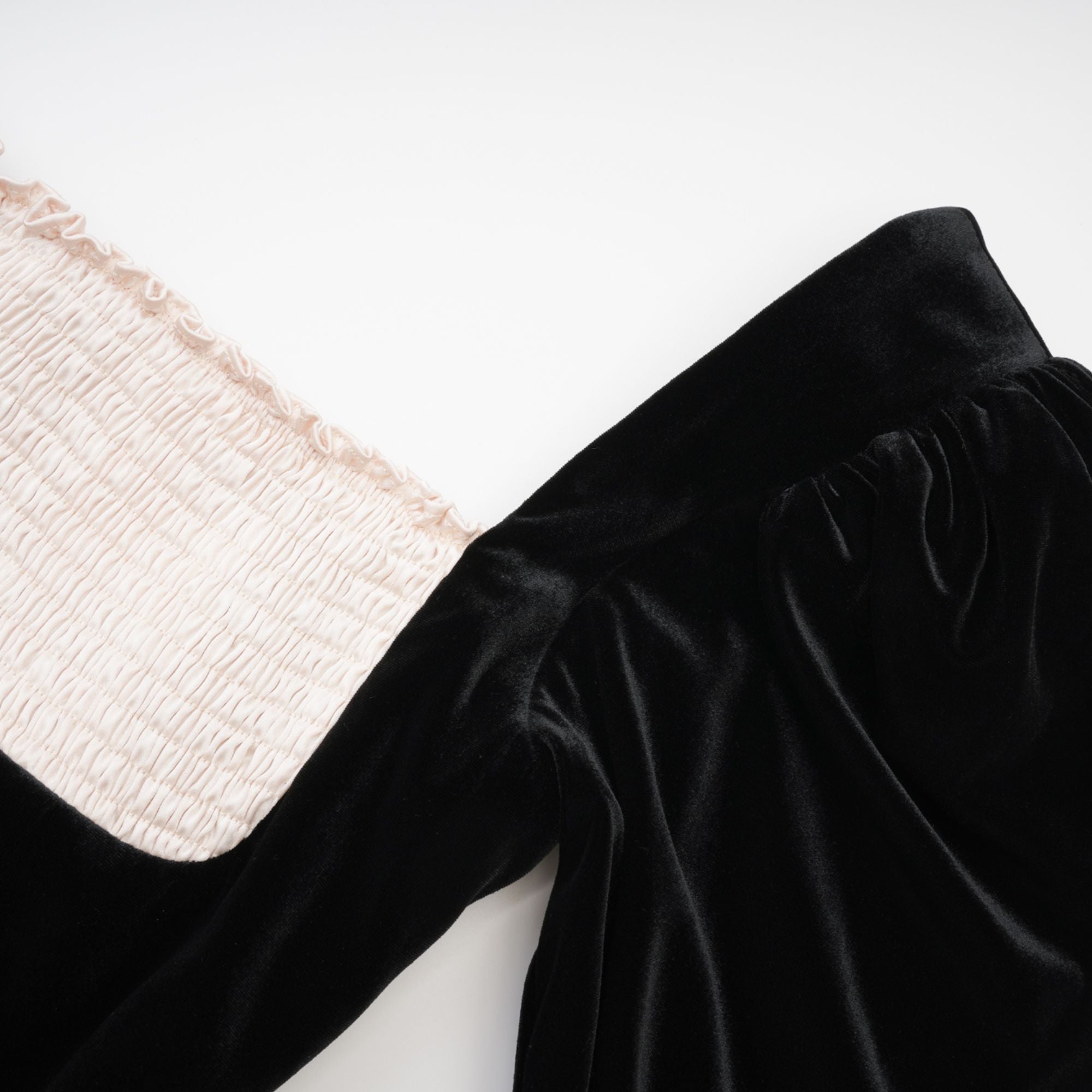 Coralie long-sleeved velvet mini dress