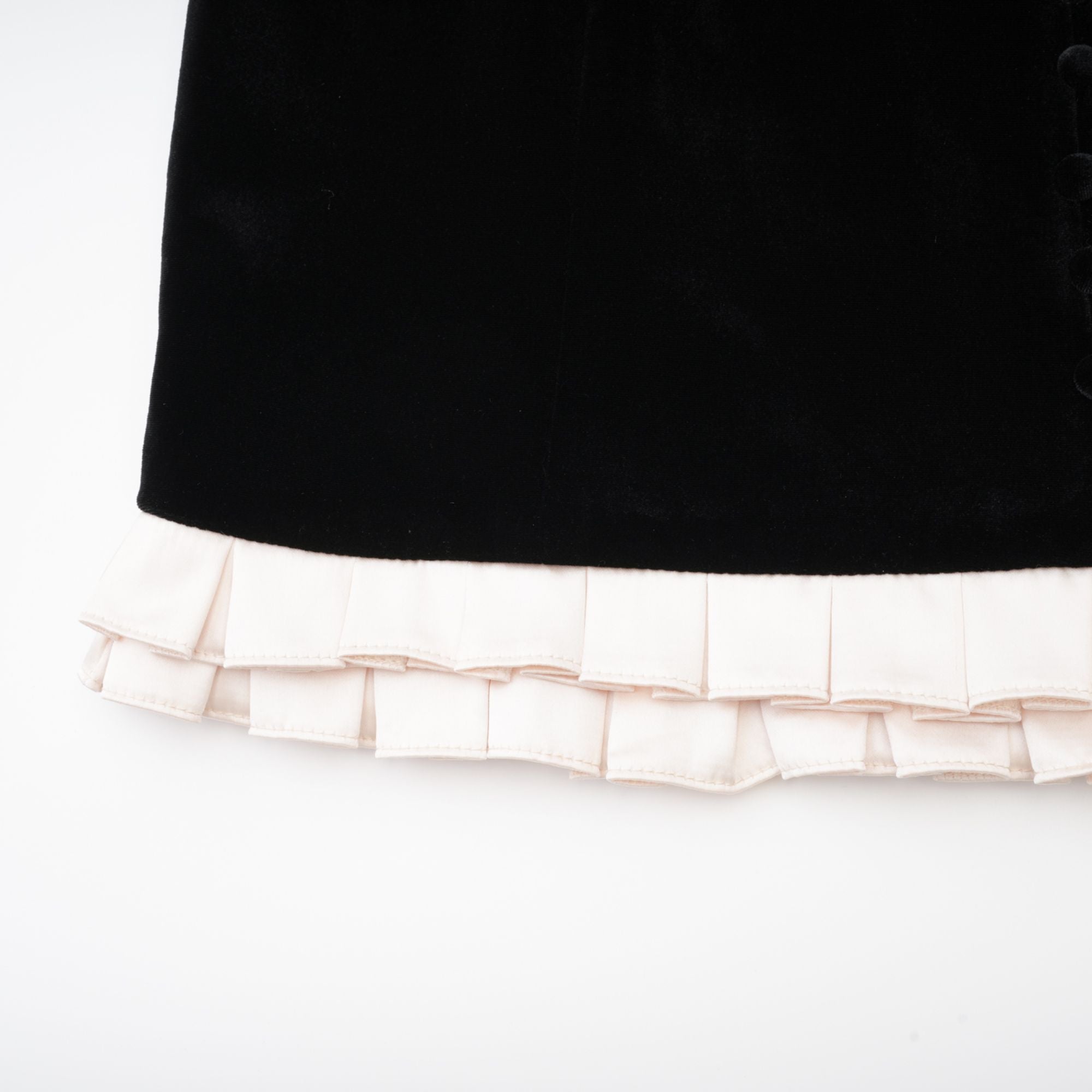 Coralie long-sleeved velvet mini dress