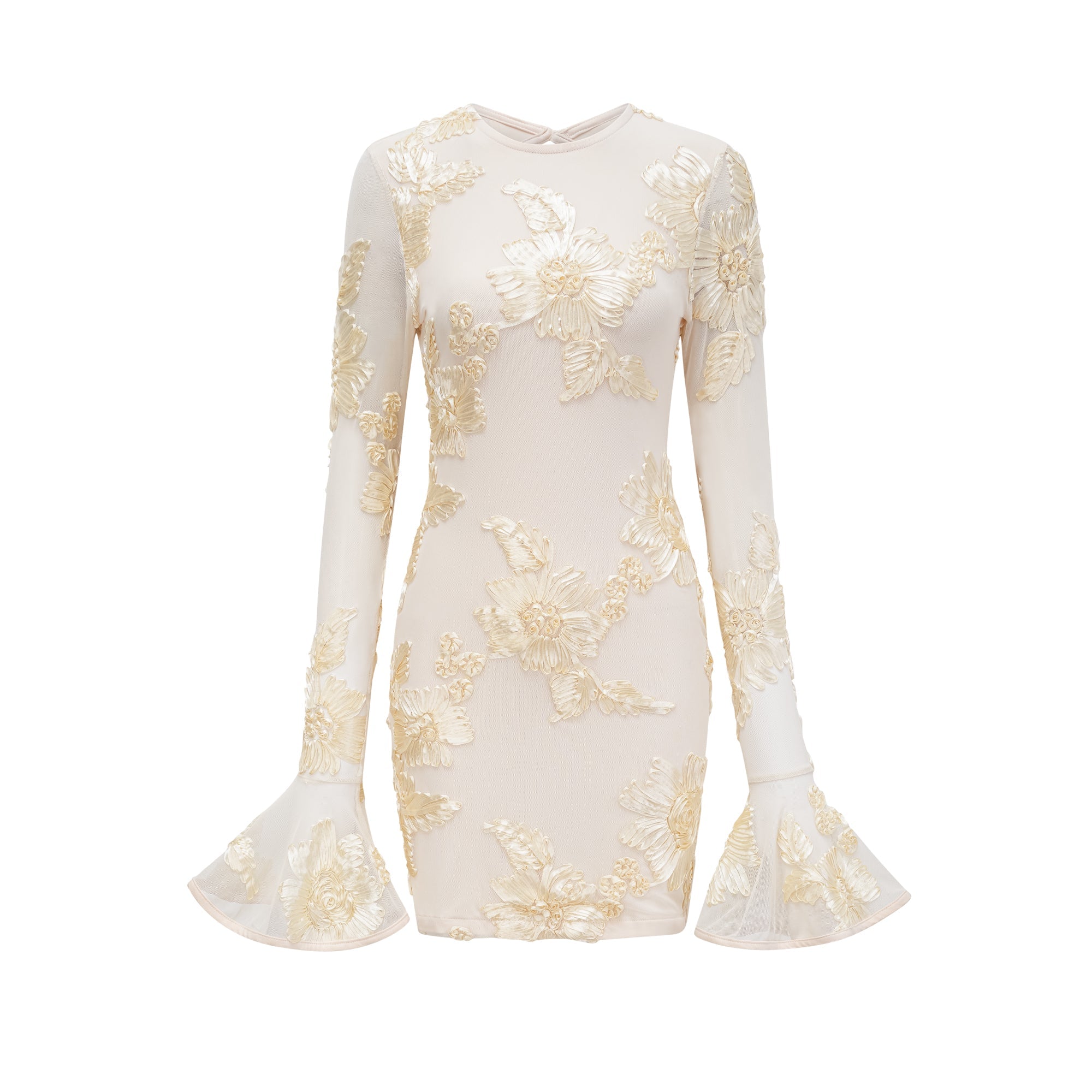 Nalini floral-embroidery open-back dress