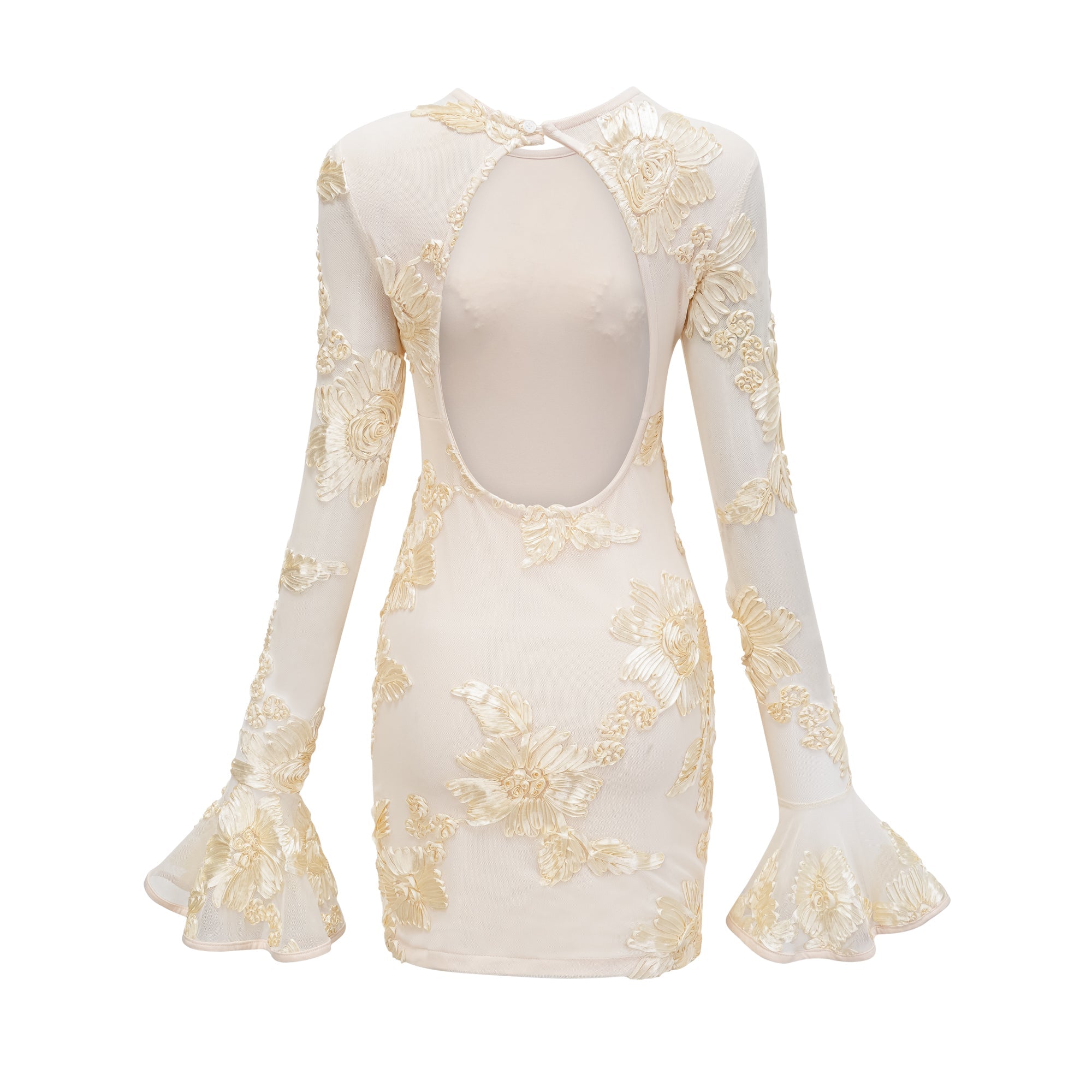 Nalini floral-embroidered open-back dress (Final Sale-US Only)