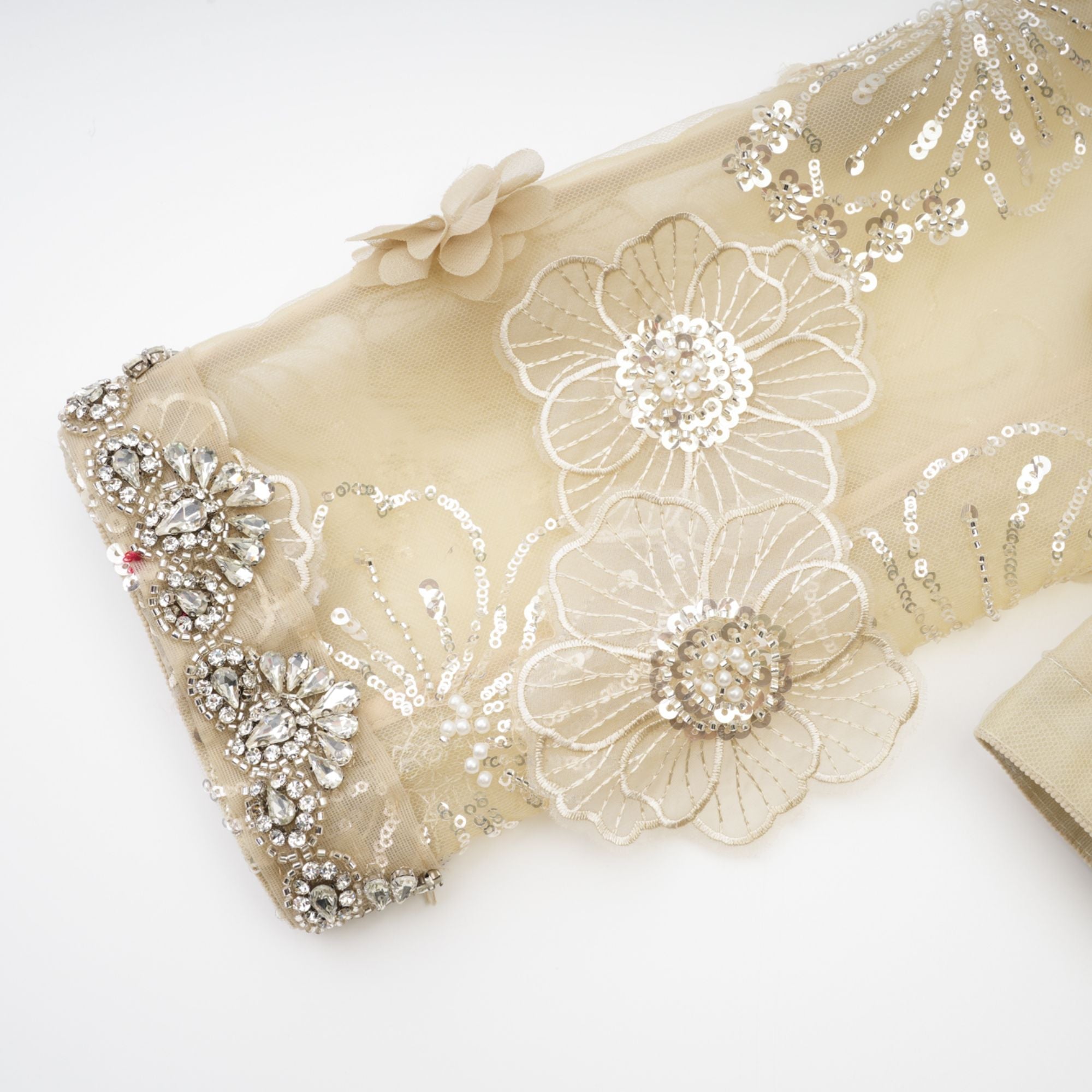 Liane semi-sheer flower beaded organza light luxury jacket (Final Sale-US Only)