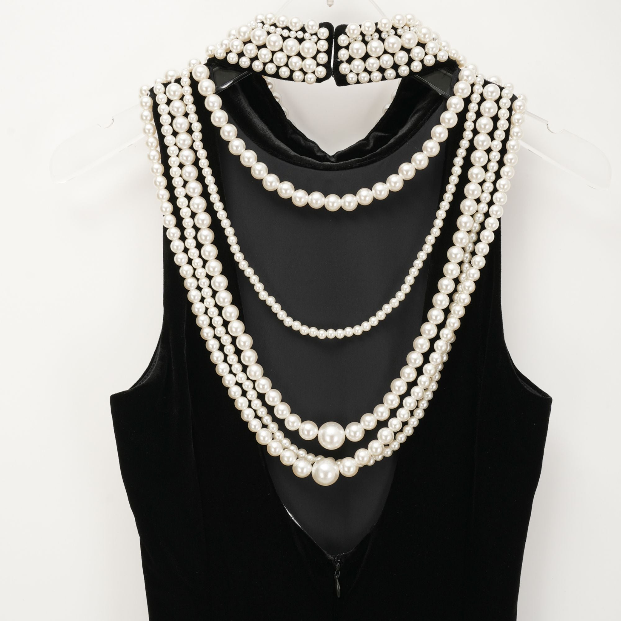 Lucena faux pearl-embellished velvet dress (Final Sale-US Only)