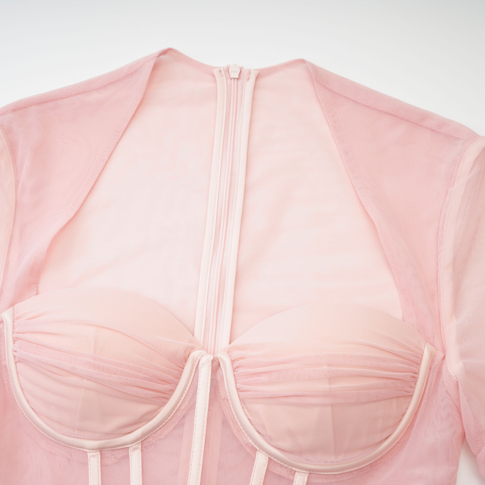 Marie long-sleeved mesh dress - Pink