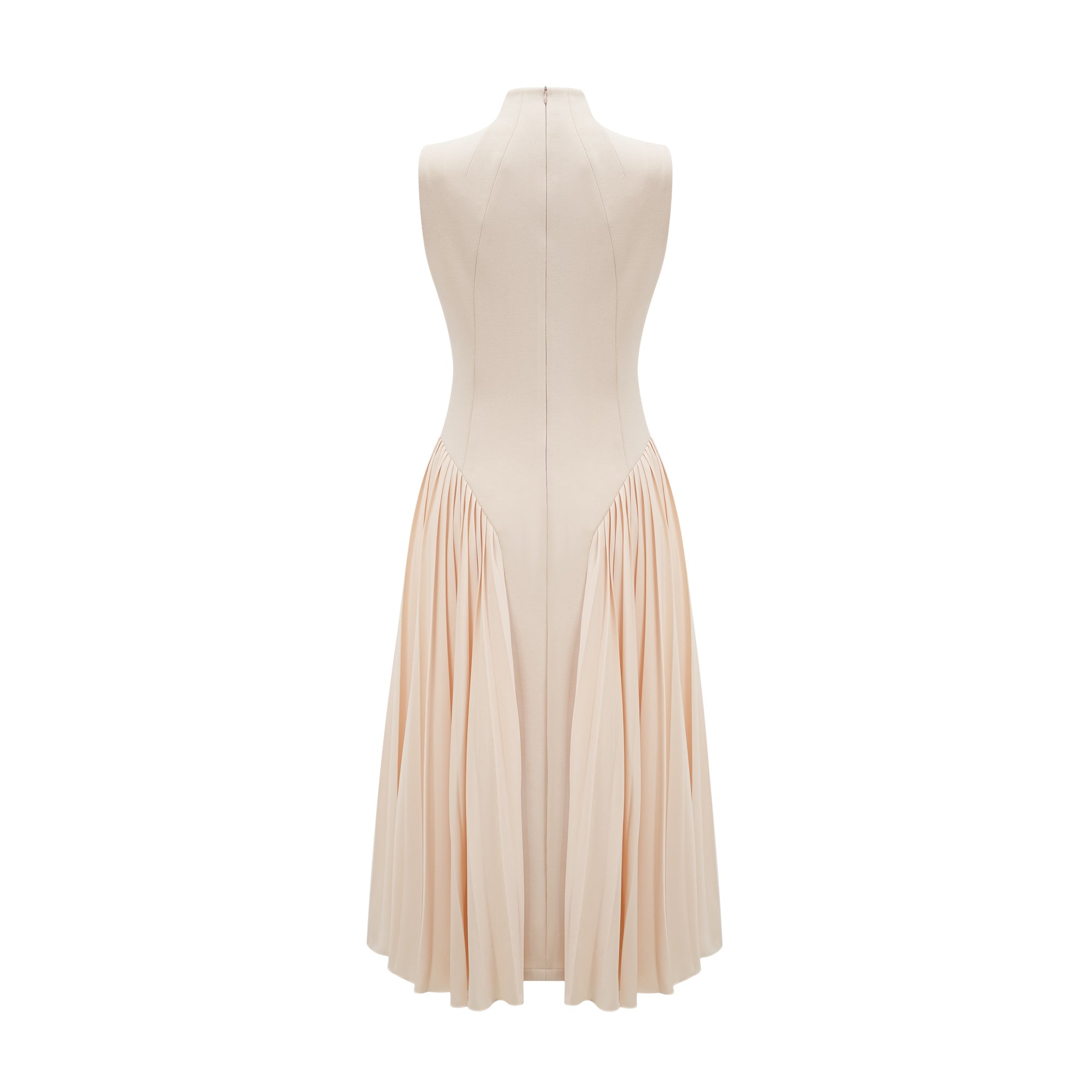 Safiya sleeveless pleated dress - White beige