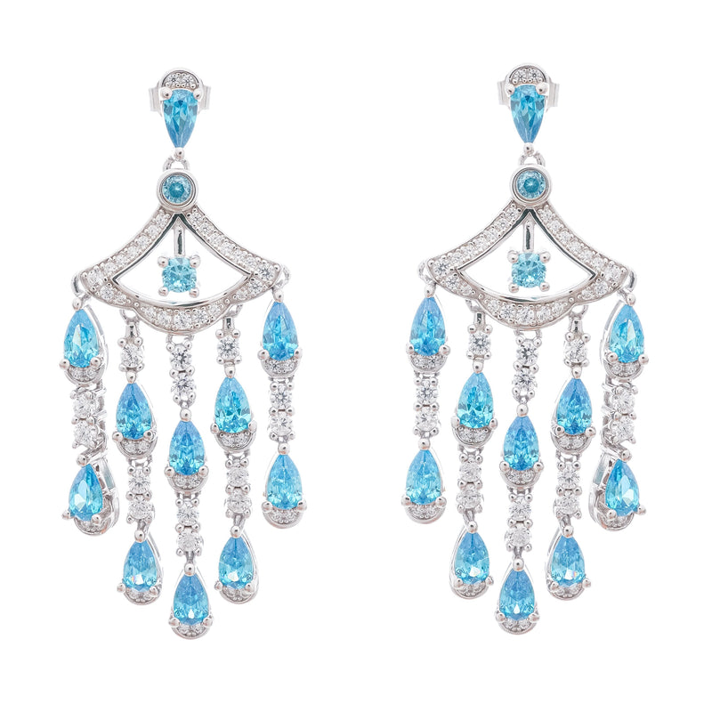 Raphaëlle Blue Crystal Embellished Sterling Silver Earrings