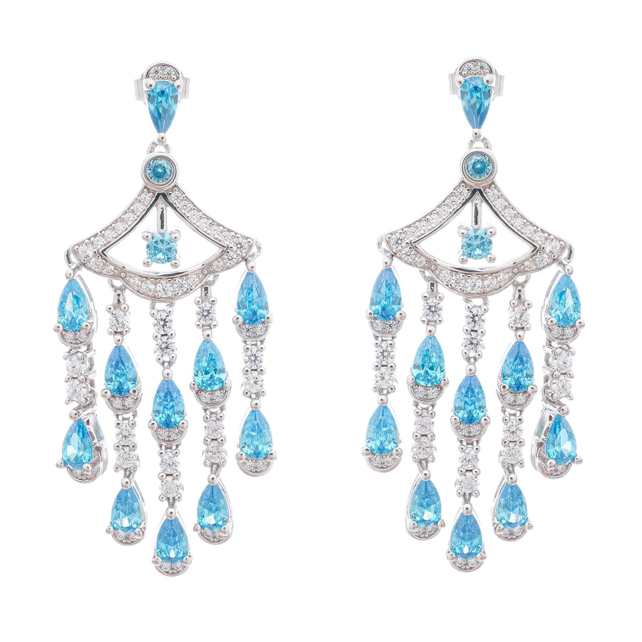 Raphaëlle Blue Crystal Embellished Sterling Silver Earrings